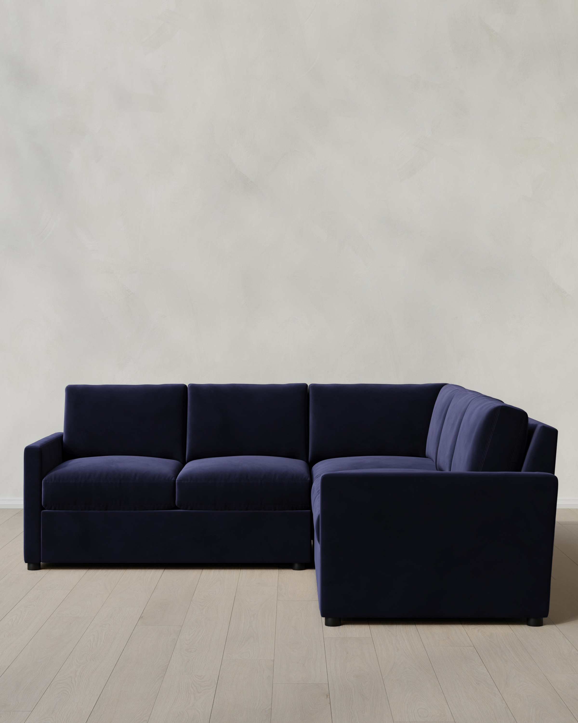 Midnight Brennan L Sectional in Performance Velvet