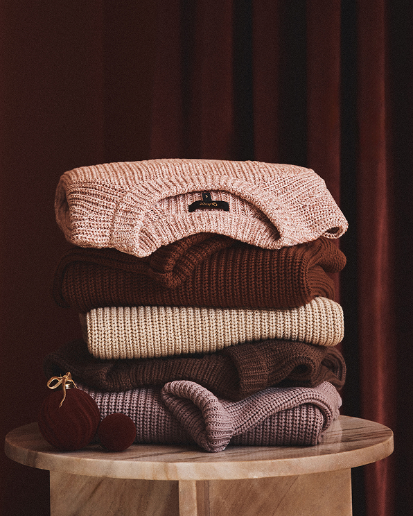 Speckled Beige 100% Organic Cotton Fisherman Crew Sweater