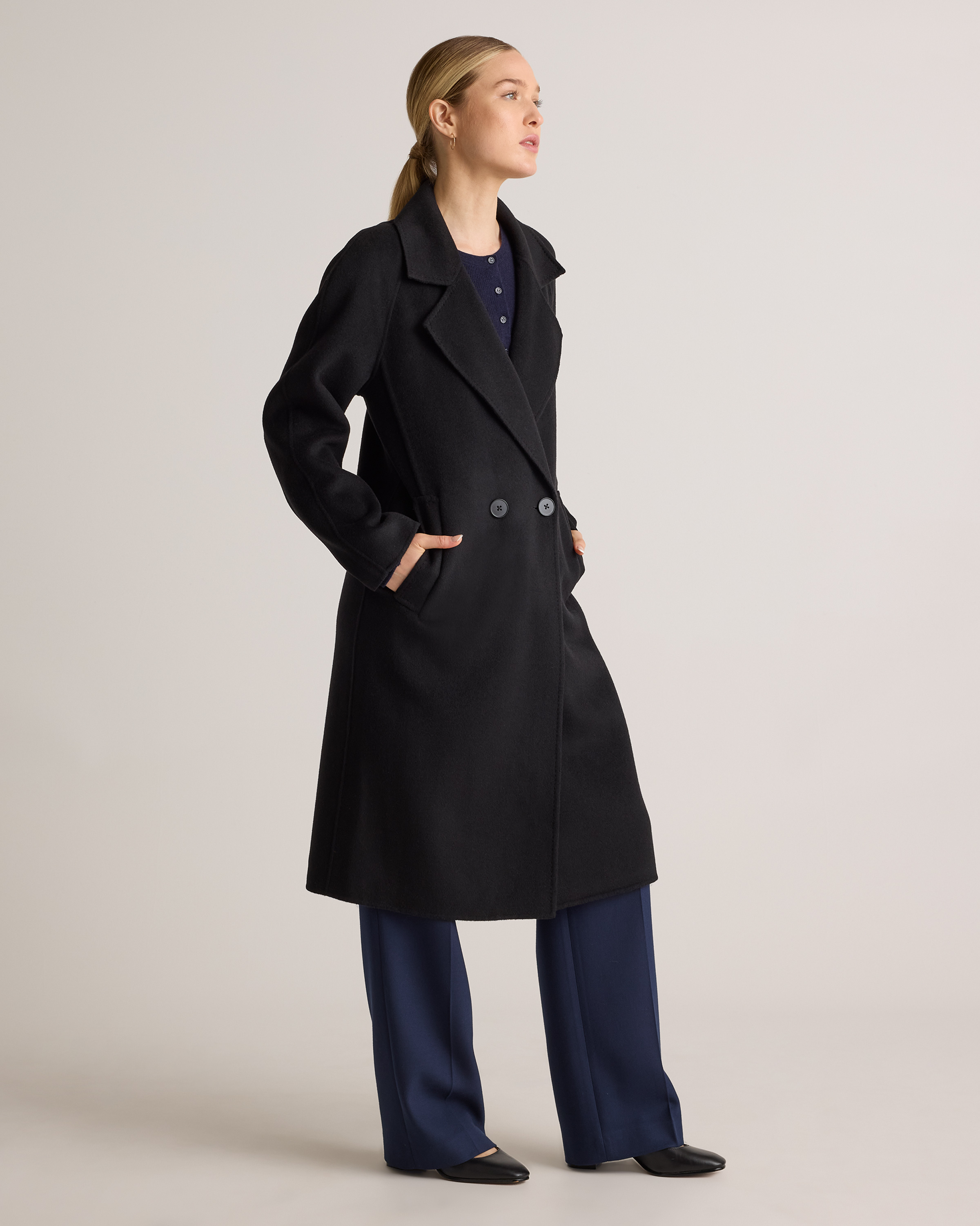 Double-Faced Merino Wool Notched Lapel Coat