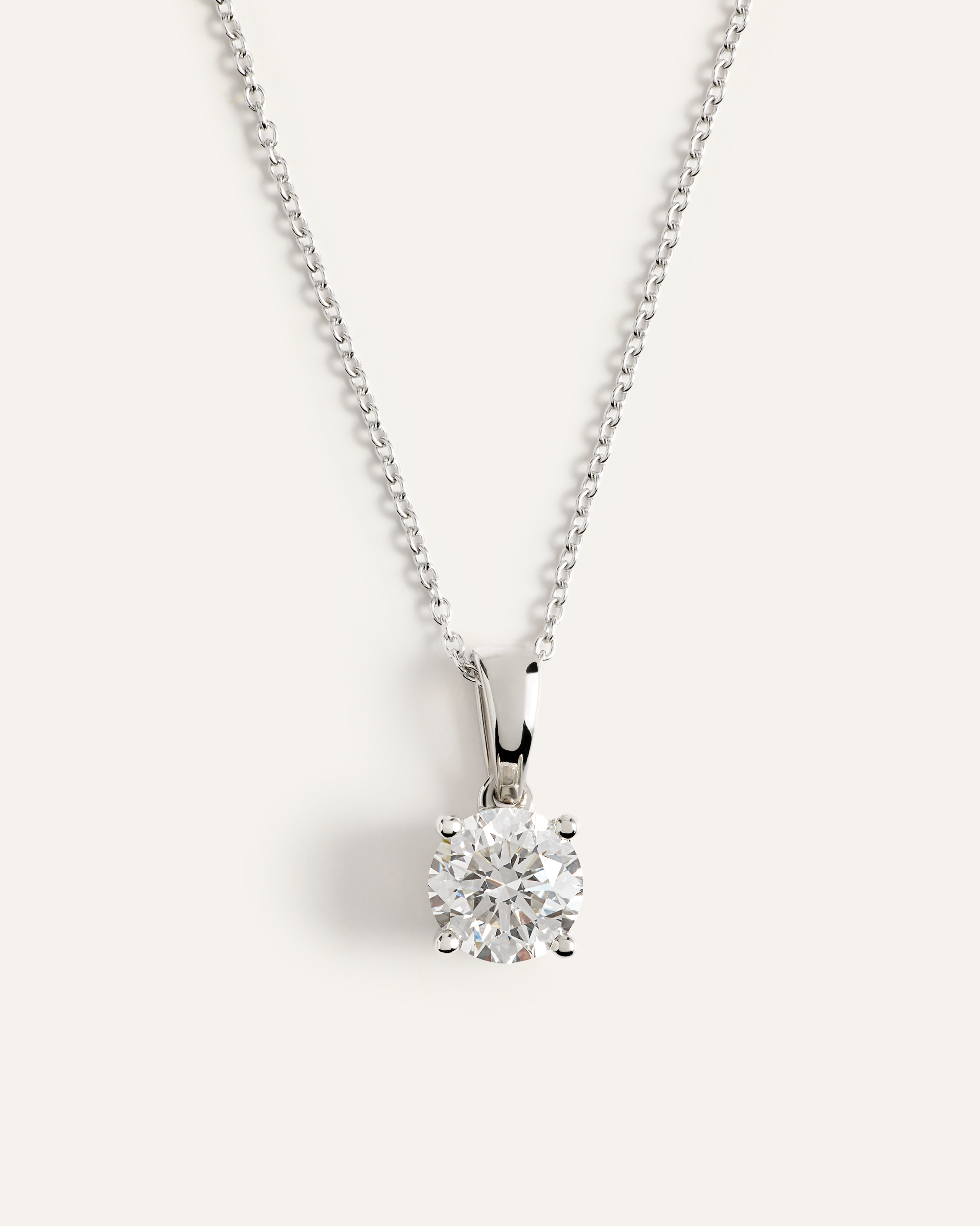 White Gold 14K Gold Lab Grown Diamond Solitaire Necklace