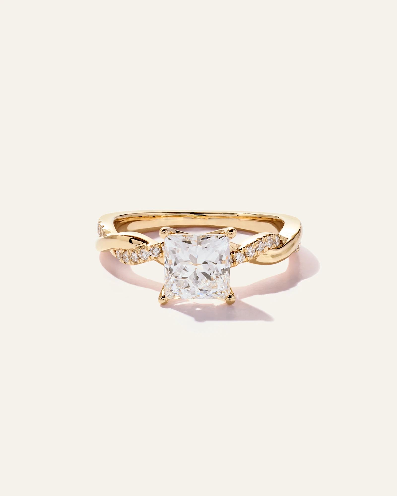 Lab Grown Diamond Princess Twisted Engagement Ring - 1.5ct