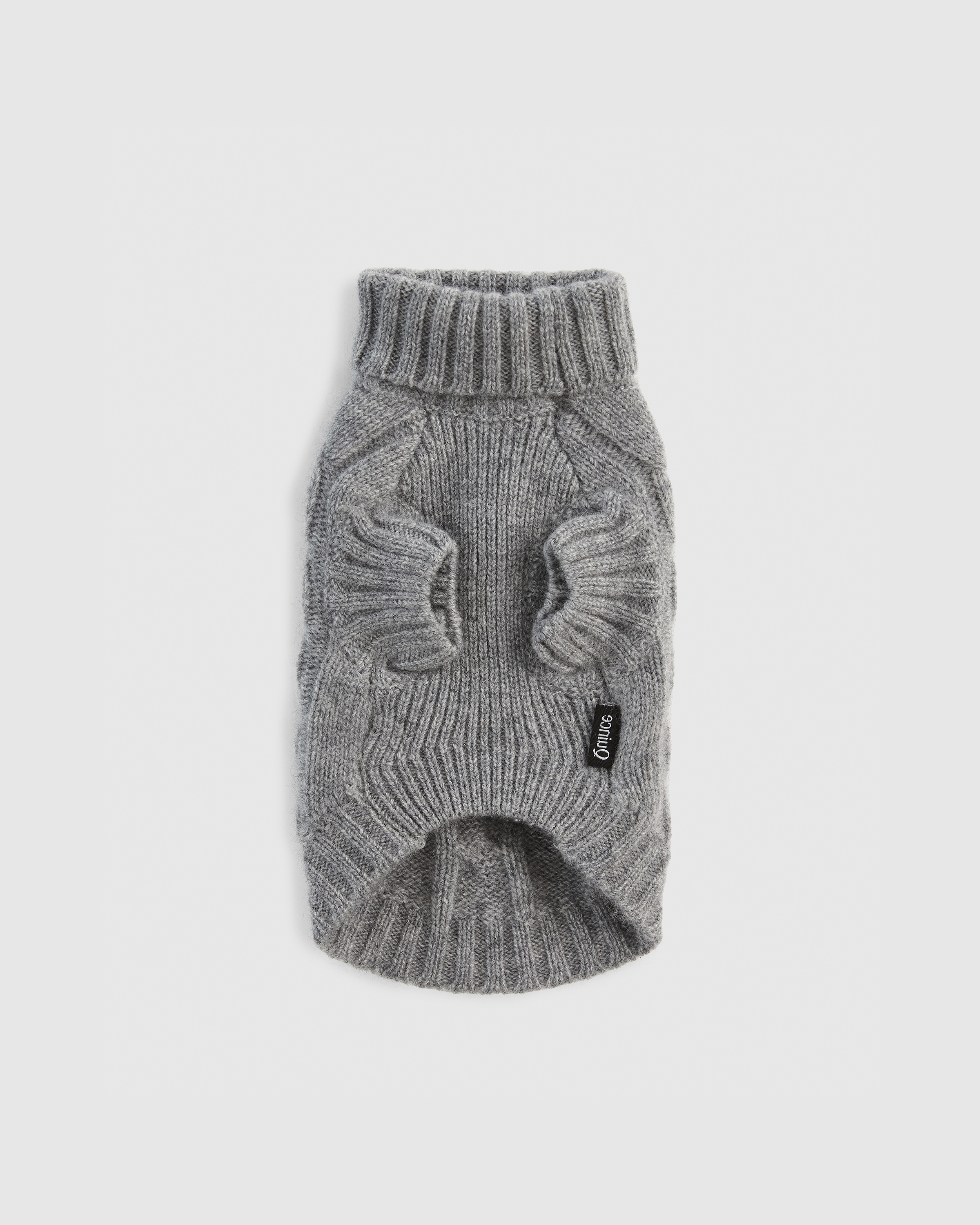 Heather Grey Mongolian Cashmere Cable Knit Dog Sweater