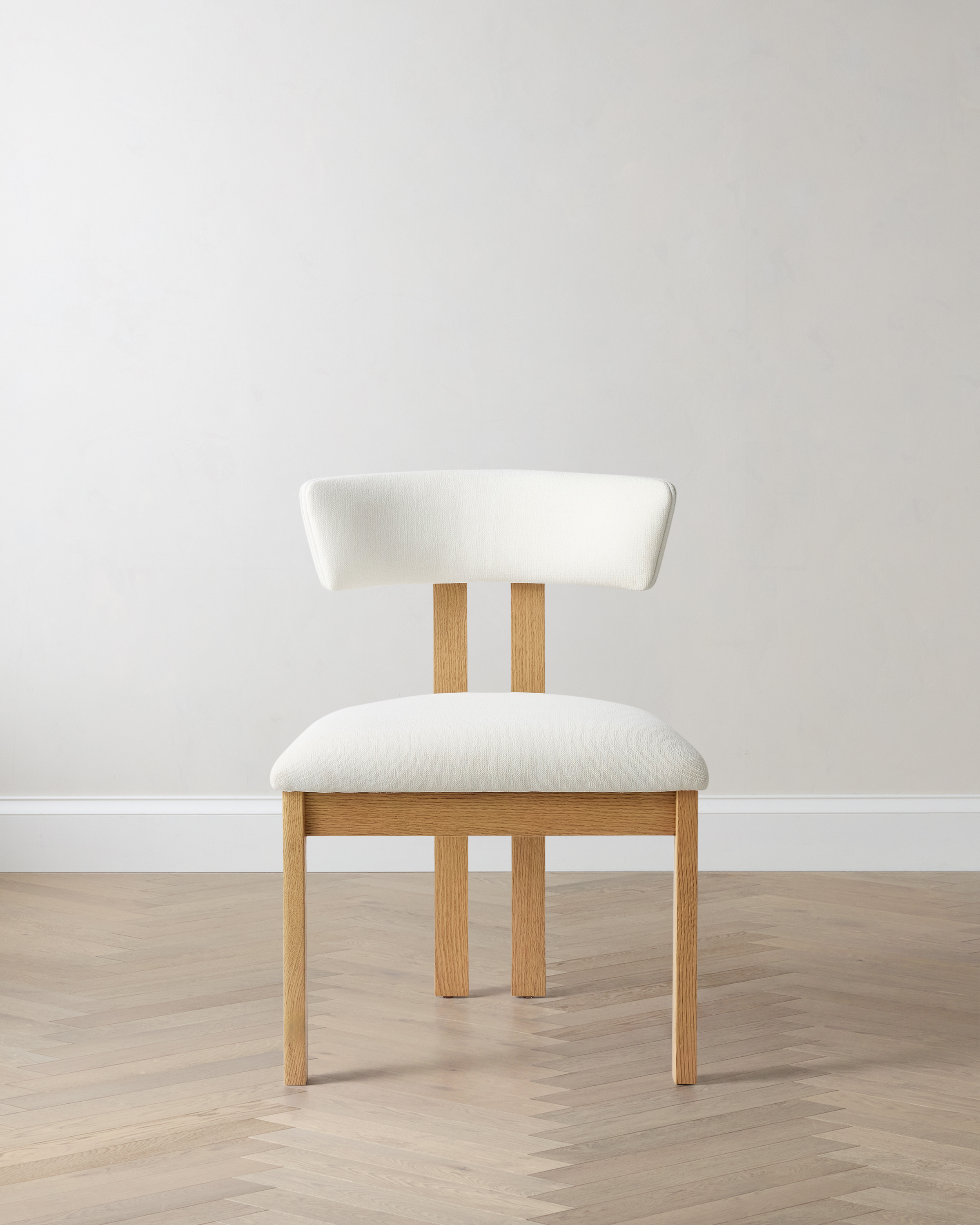 Ivory/Natural Solid Wood and Performance Fabric Dining Chair (Set of 2)