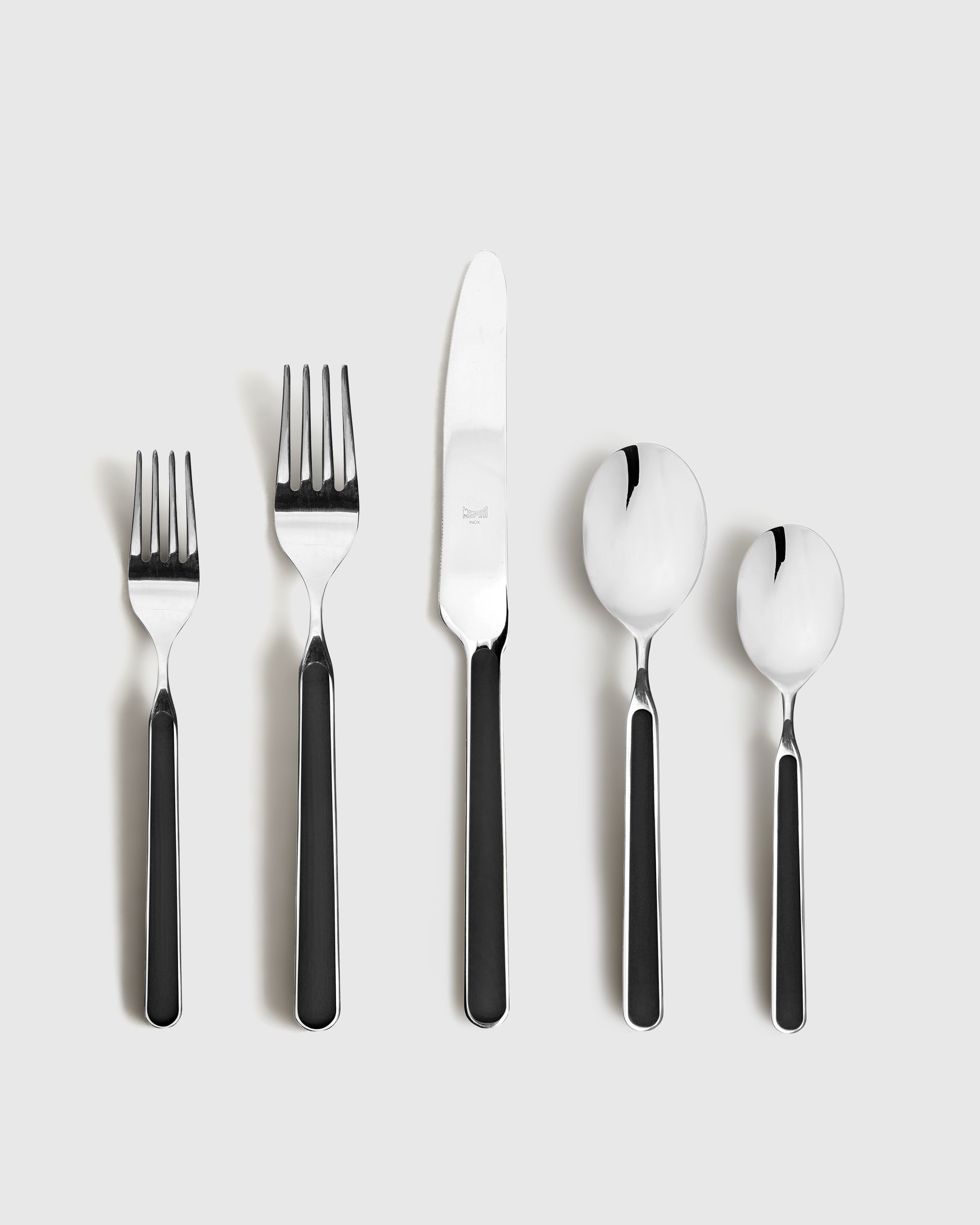 Black Fantasia Flatware 20-Pc Set by Mepra