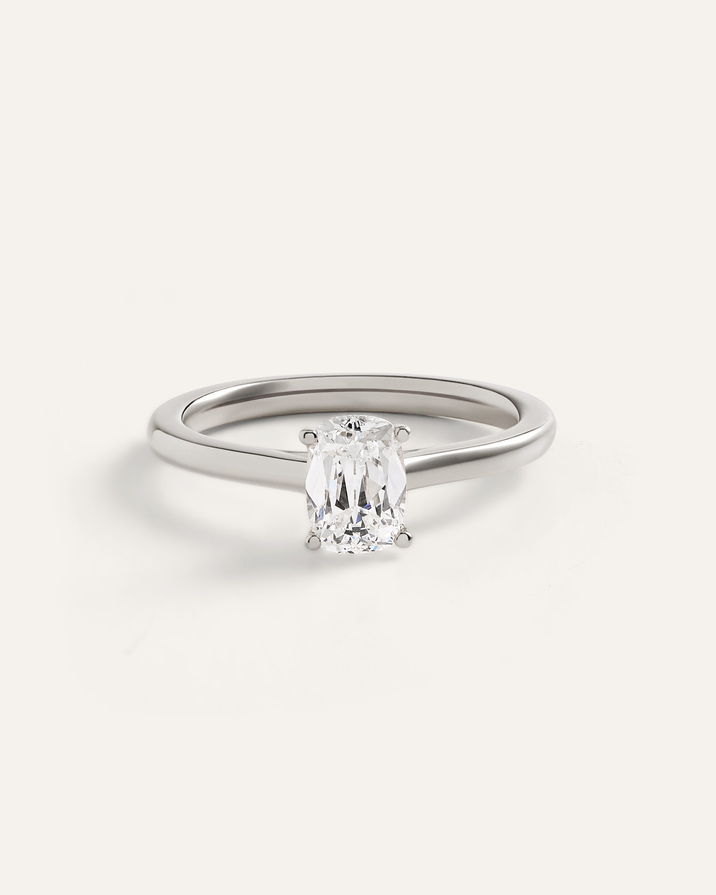 Platinum Lab Grown Diamond Antique Cushion Trellis Cathedral Engagement Ring - 1ct