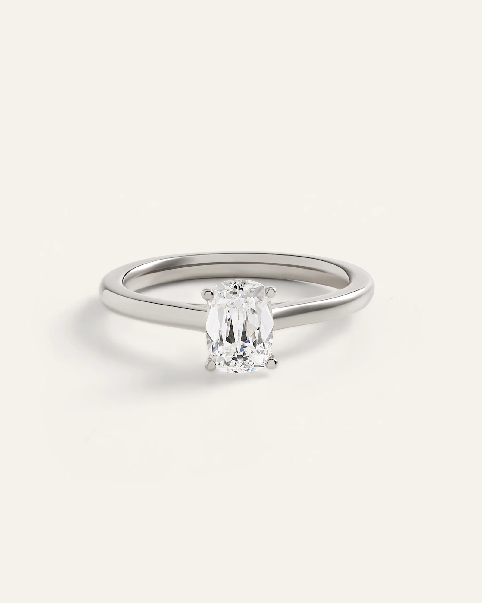 Lab Grown Diamond Antique Cushion Trellis Cathedral Engagement Ring - 1ct