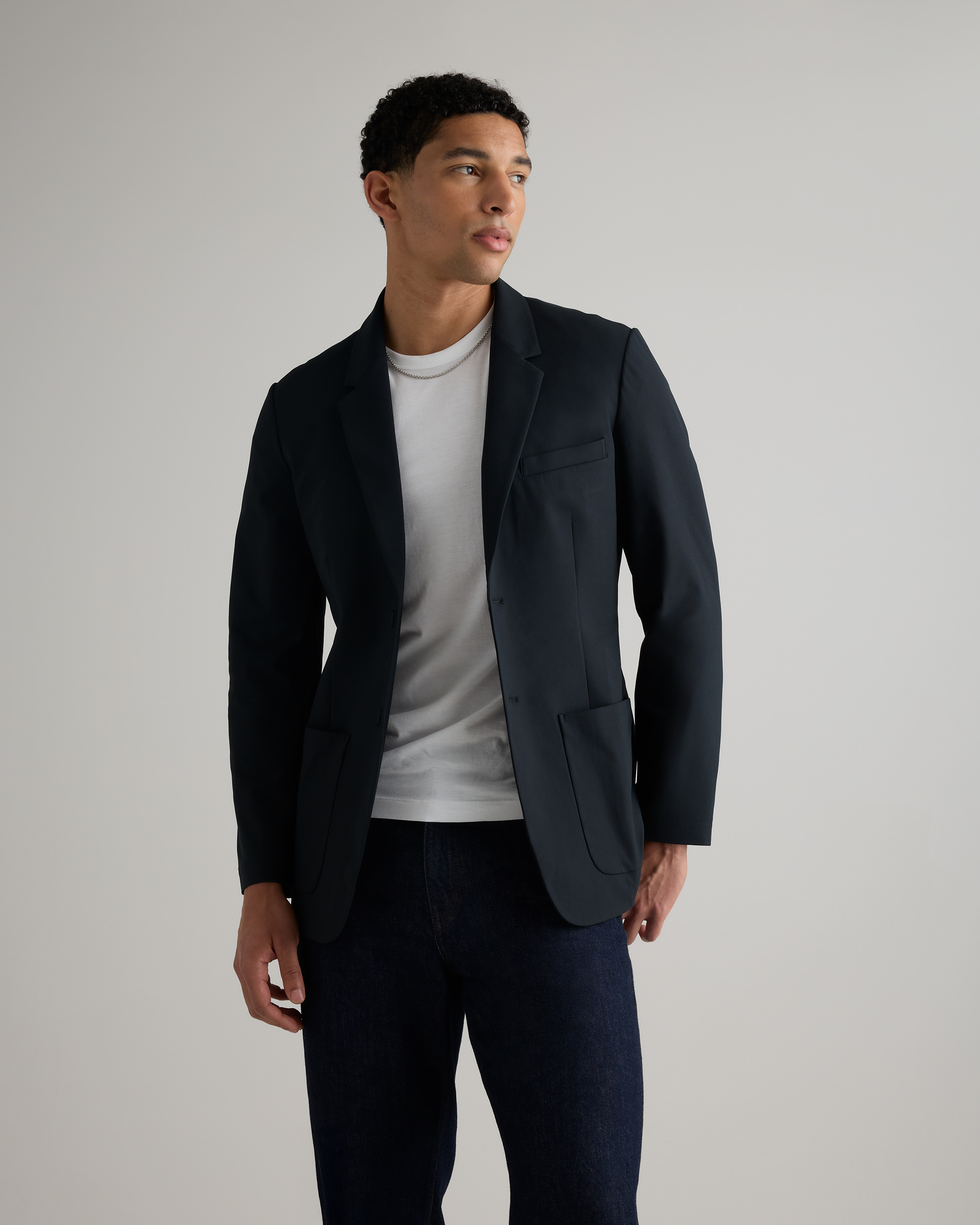 True Black Performance Stretch Technical Blazer