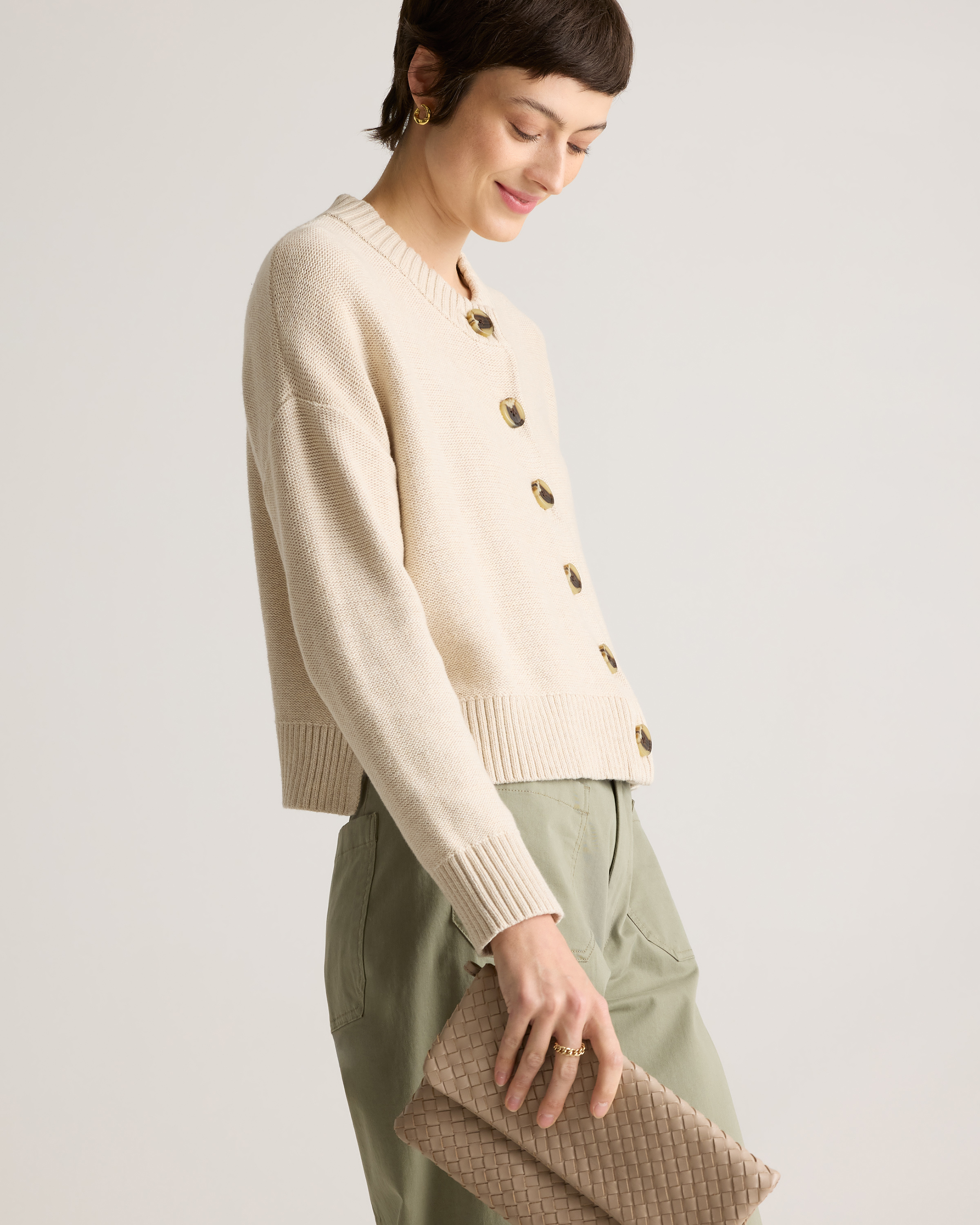 100% Organic Cotton Cropped Cardigan