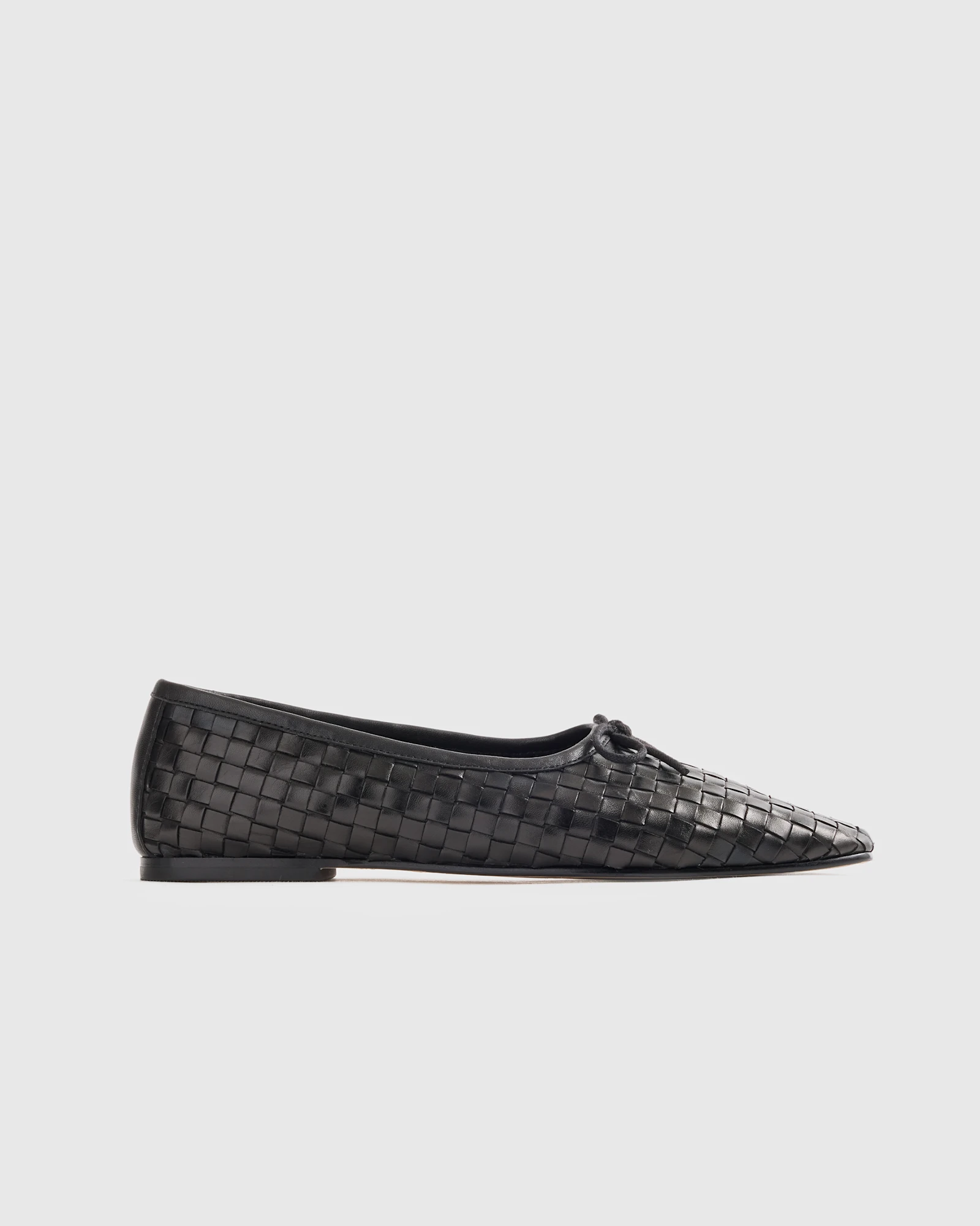 Italian Leather Handwoven Square Toe Ballet Flat