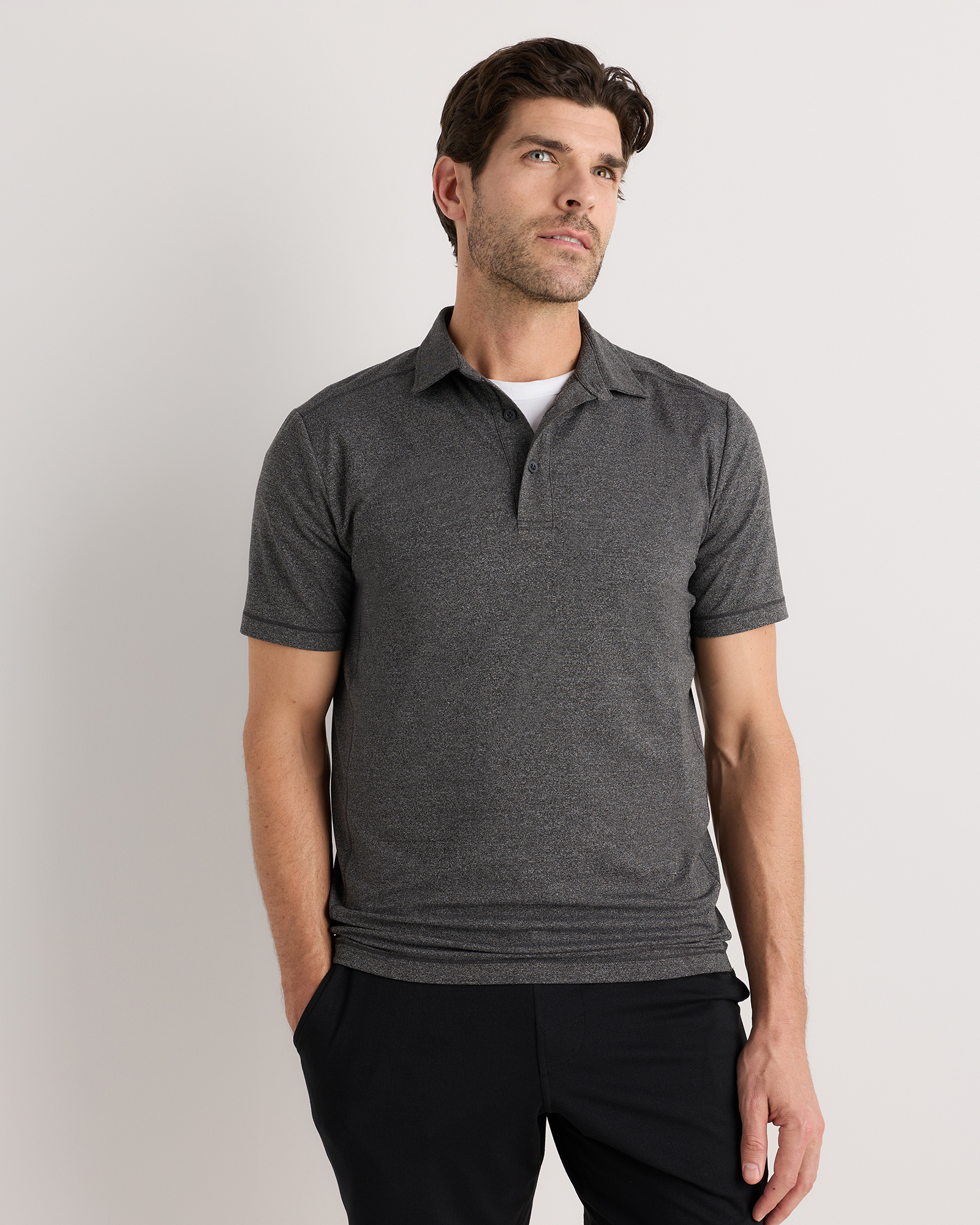 Charcoal Flowknit Breeze Performance Polo
