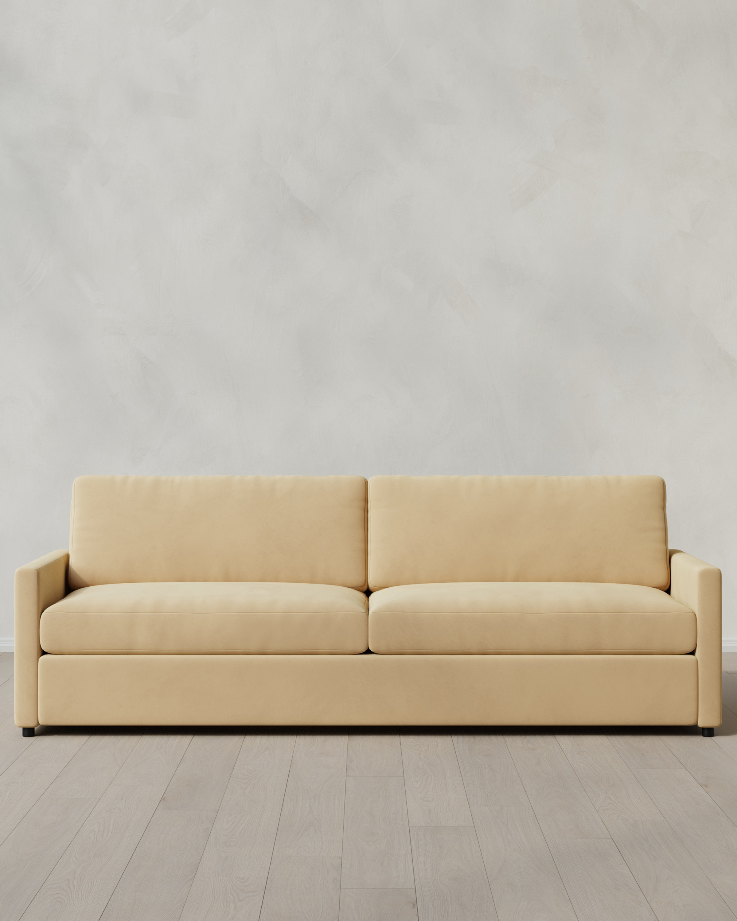 Quince | Brennan Sofa in Performance Velvet in Linen, Size 9ft