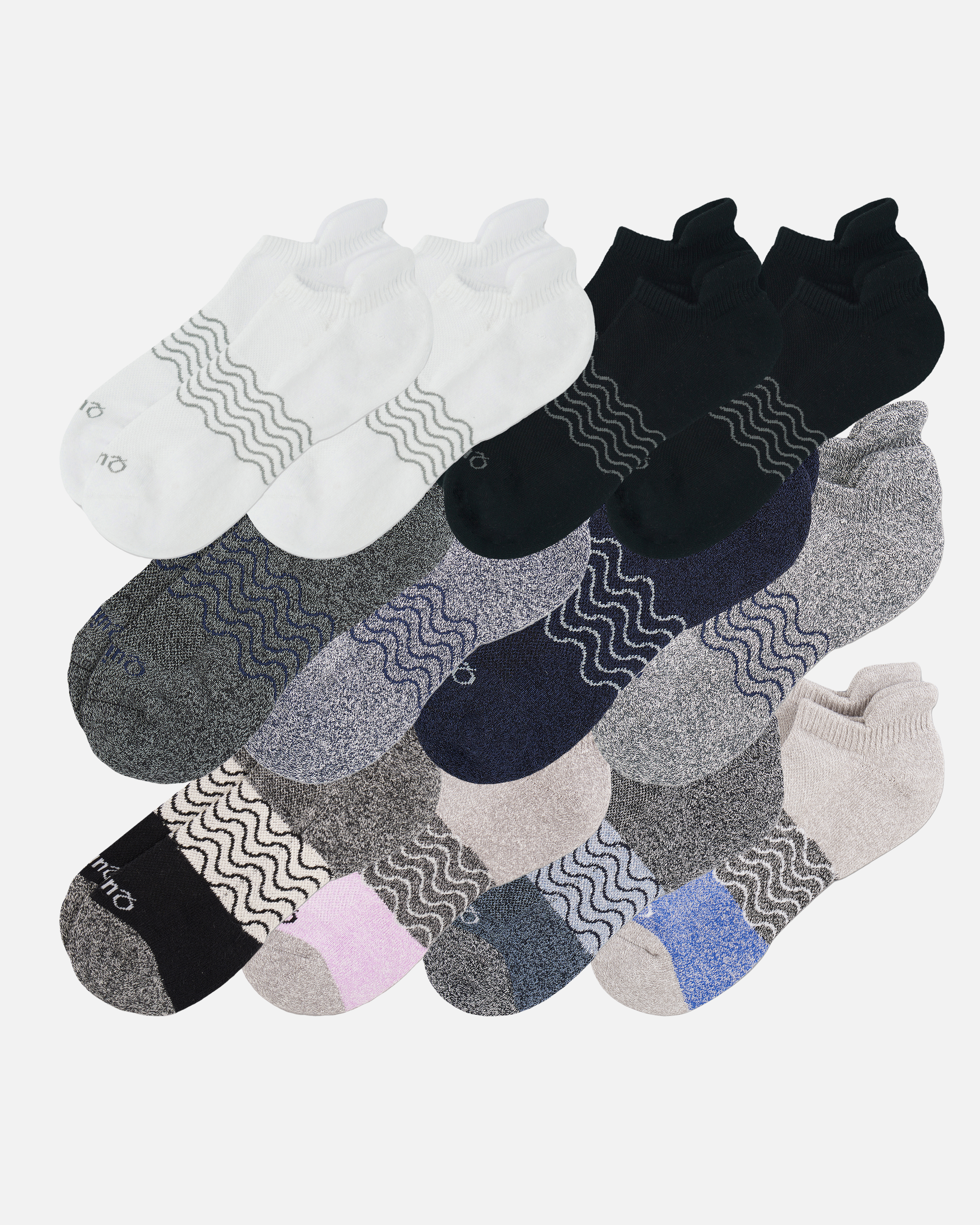 Everday Cotton Solid & Marl Ankle Socks (12-Pack)