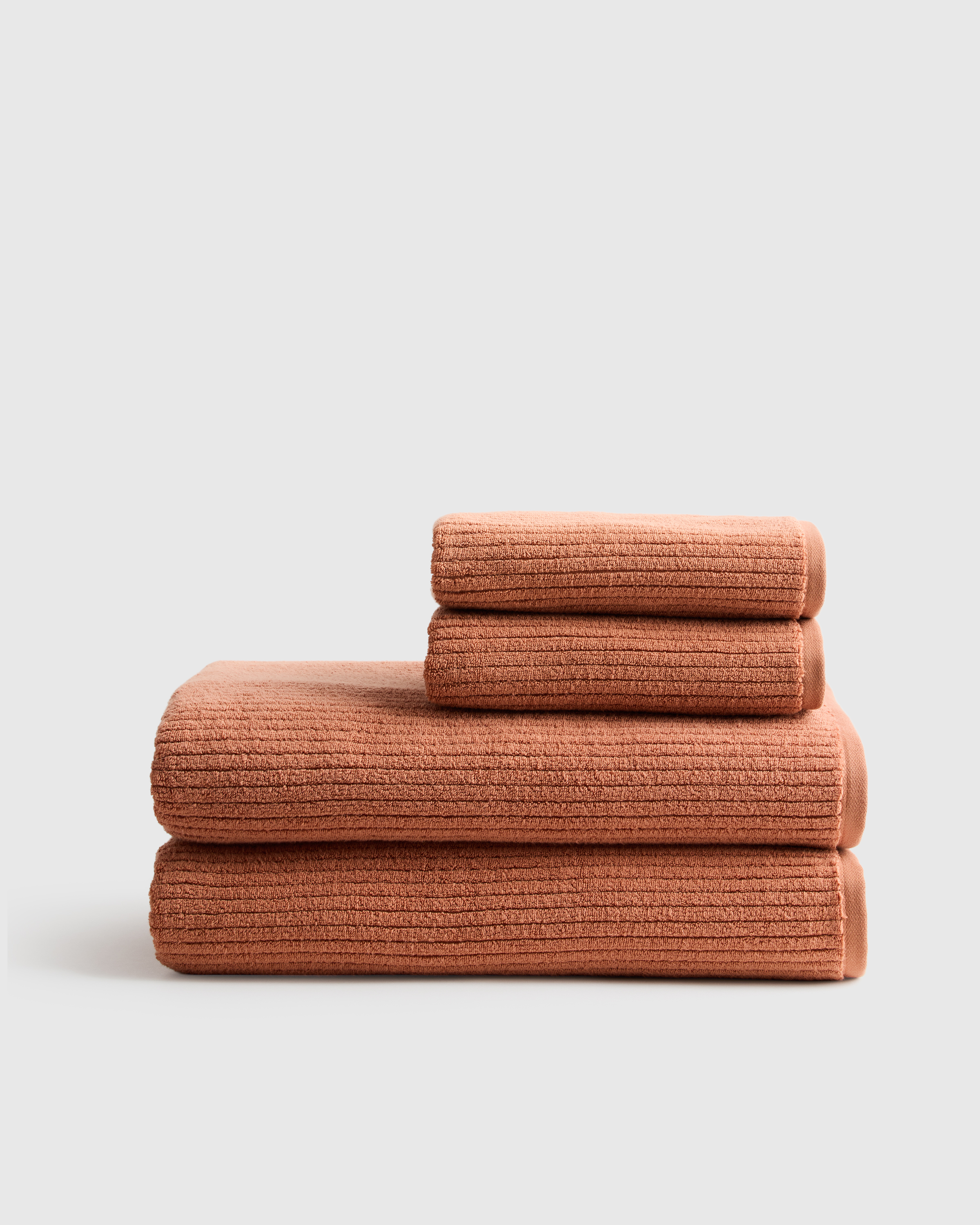 Ribbed Organic Turkish Cotton Bath Sheet Bundle (4 pieces)