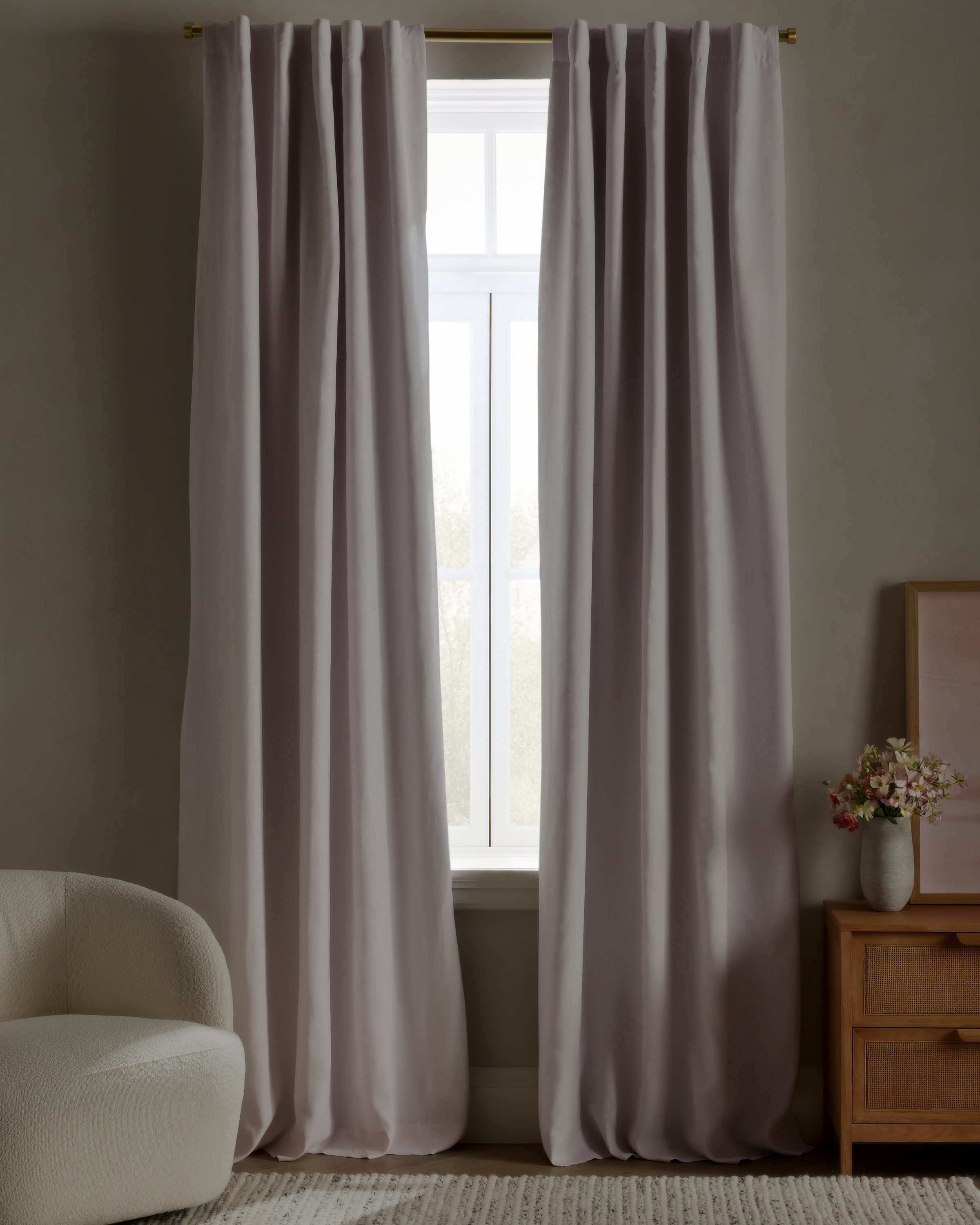 Vintage Blush European Linen True Blackout Curtain