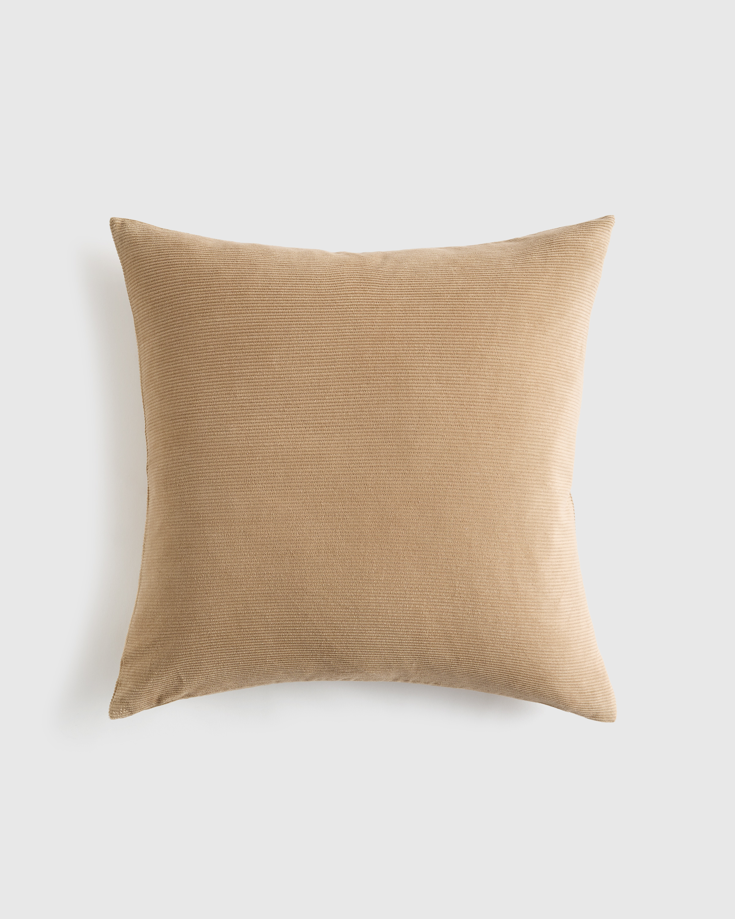 Taupe Housse de coussin en velours côtelé de coton
