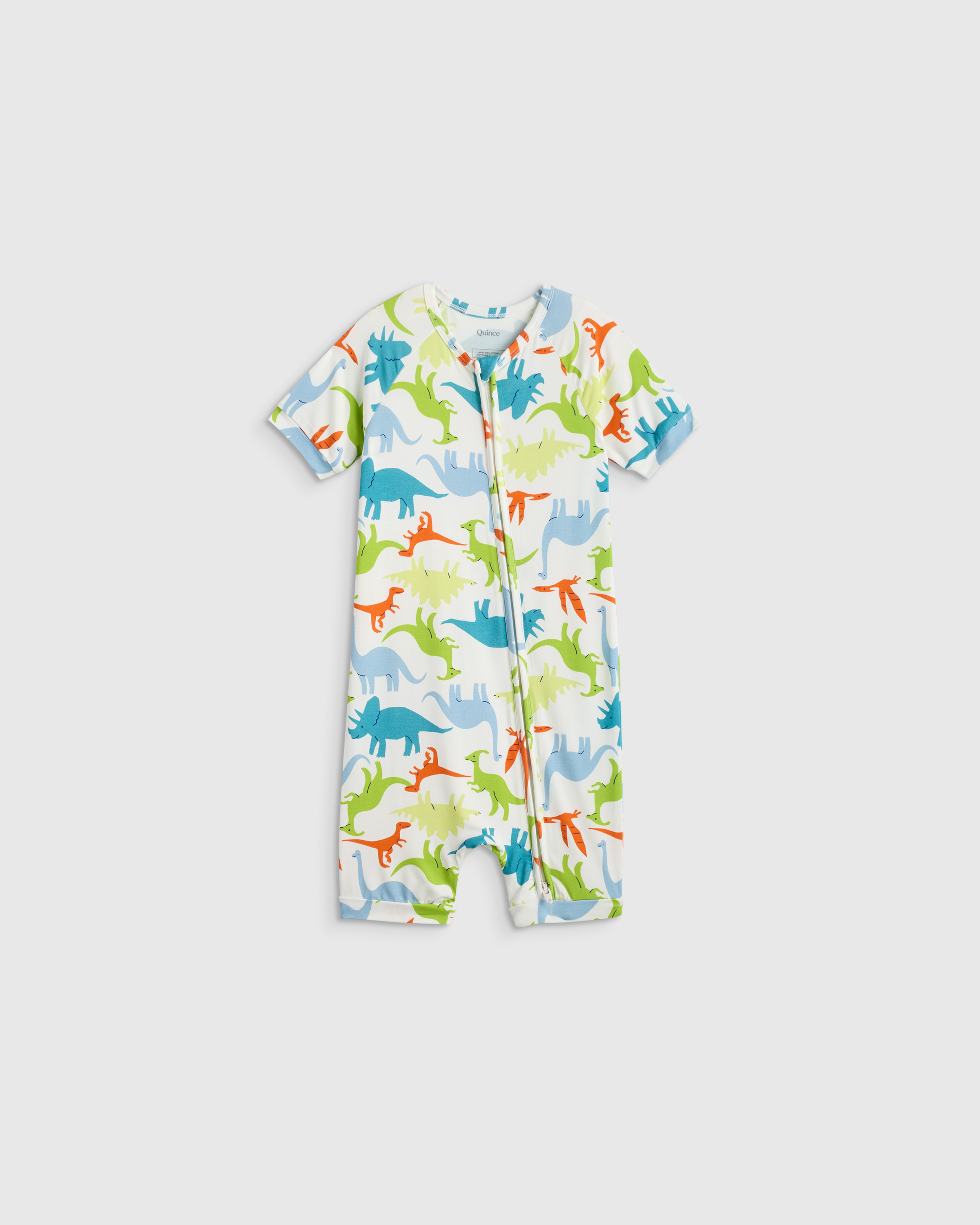 Colorful Dinos Bamboo Shortie Onesie Pajama