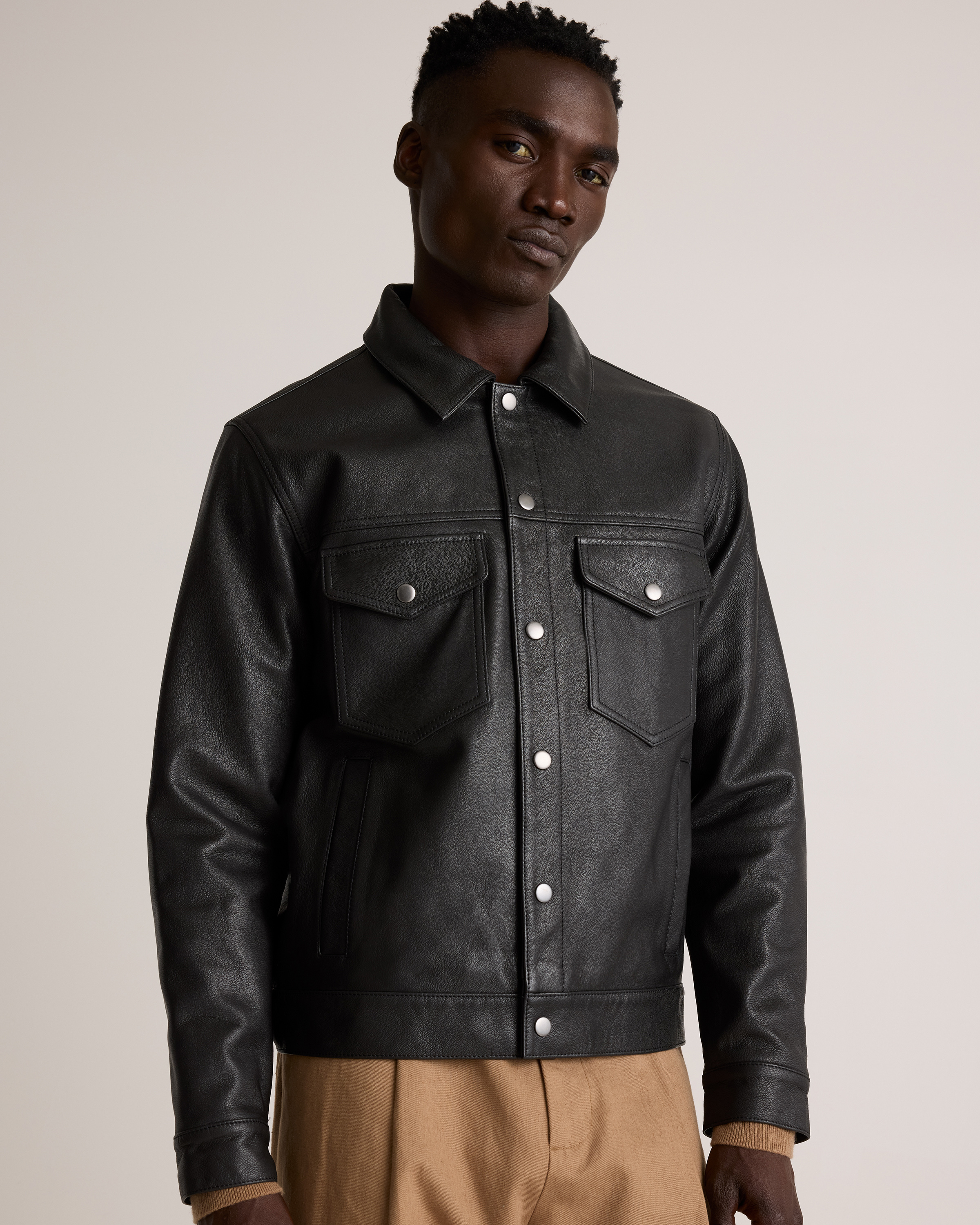 marks & spencer☆本革☆trucker jacket Peter Quilted Faux-Leather Jacket | GUESS Factory