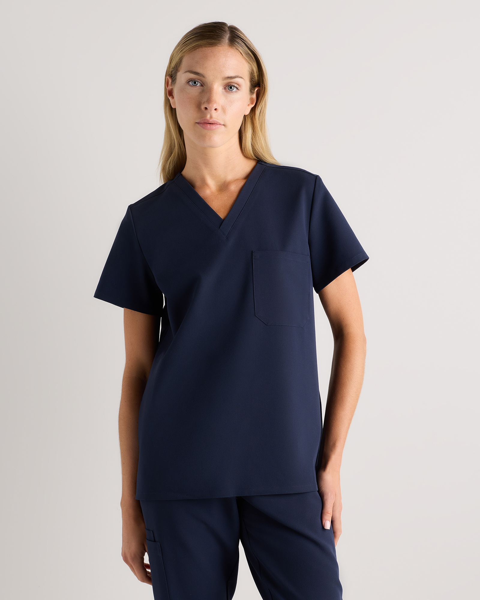 Deep Navy AeraFlex 1-Pocket Scrub Top