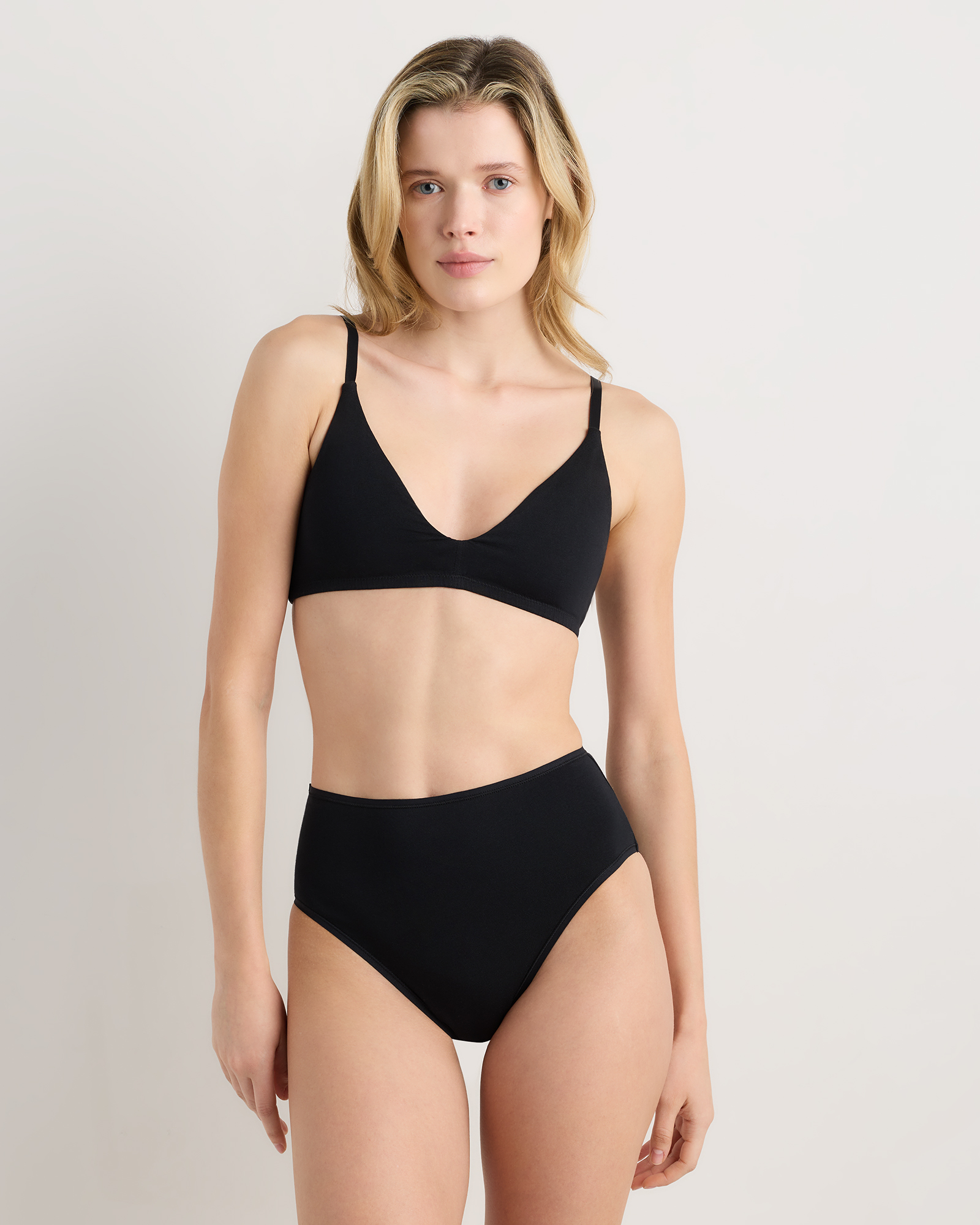 Black Organic Cotton Triangle Bralette (2-Pack)