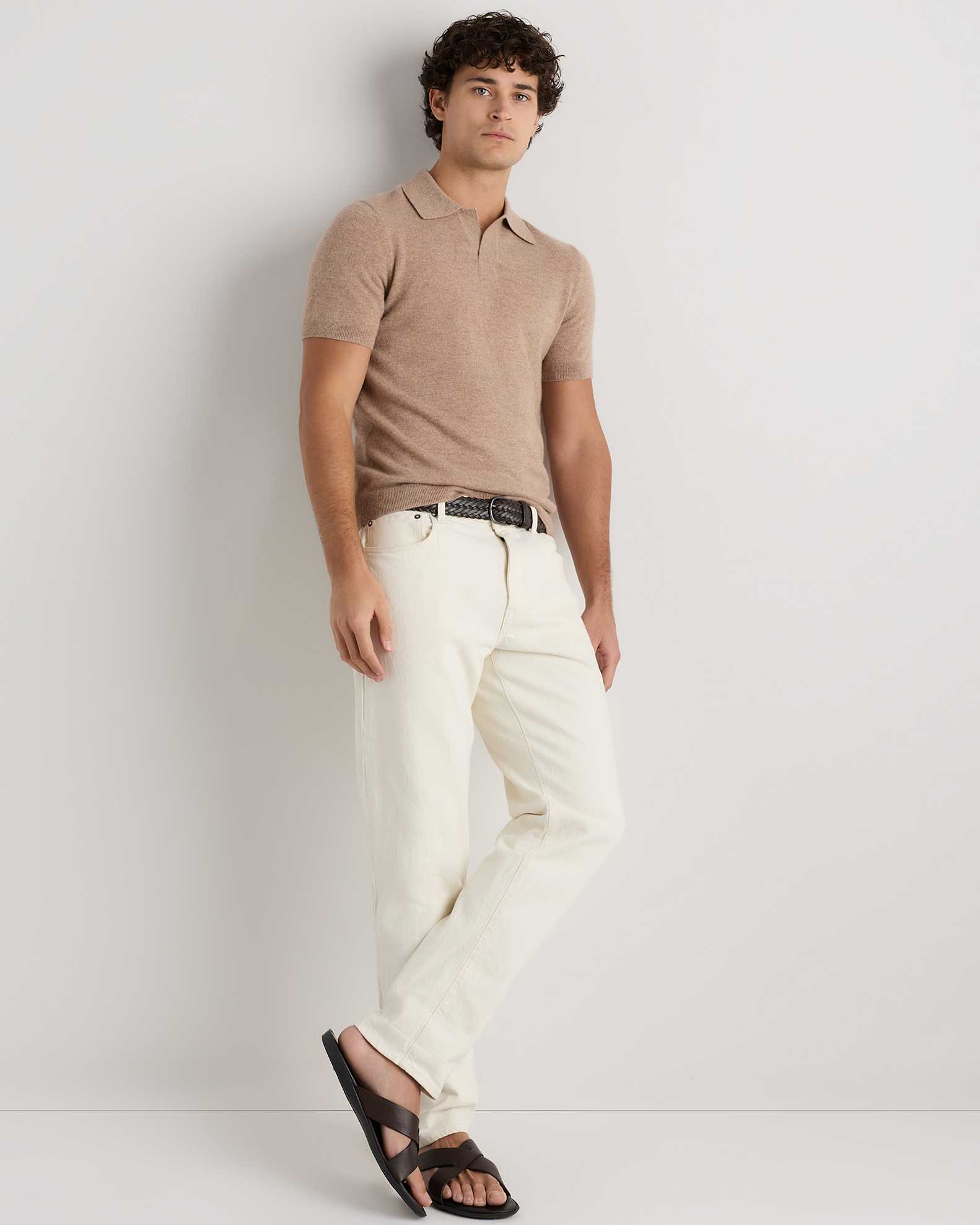 Organic Cotton-Silk Polo Sweater