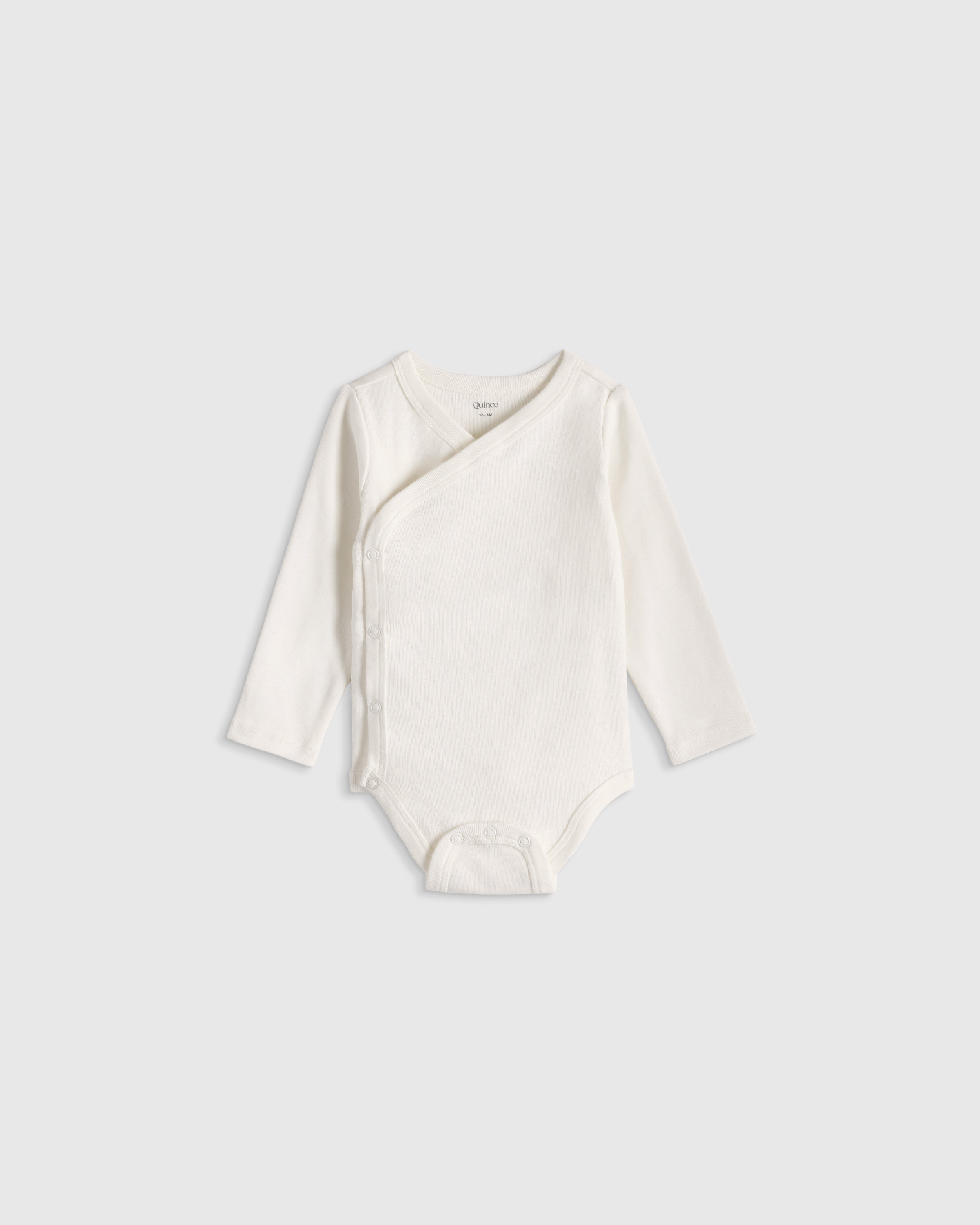 Quince Long Sleeve Kimono Bodysuit In White