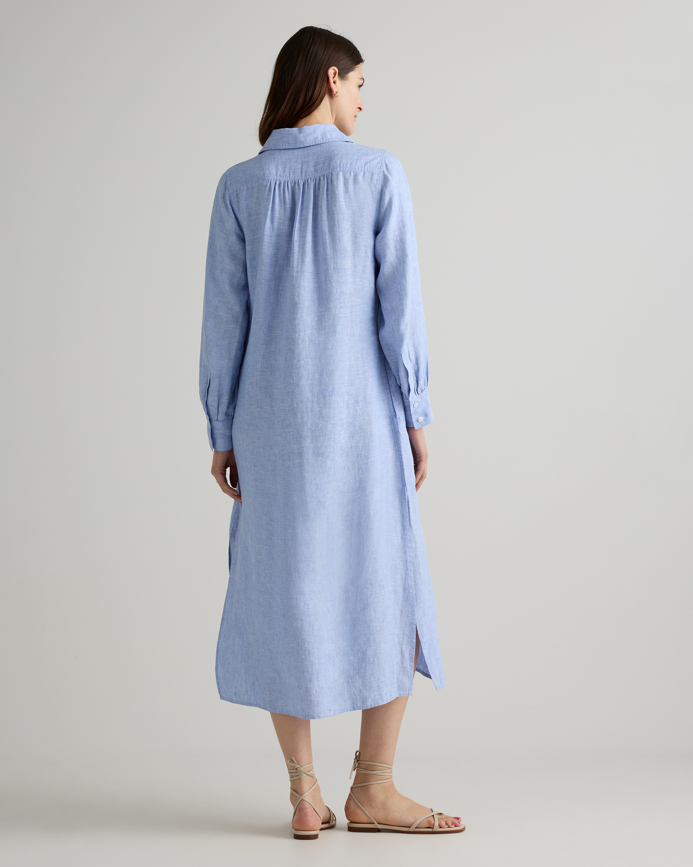 french blue linen dress Women's 100% European Popover Maxi in Blue, Size XS by Quince M in the photo