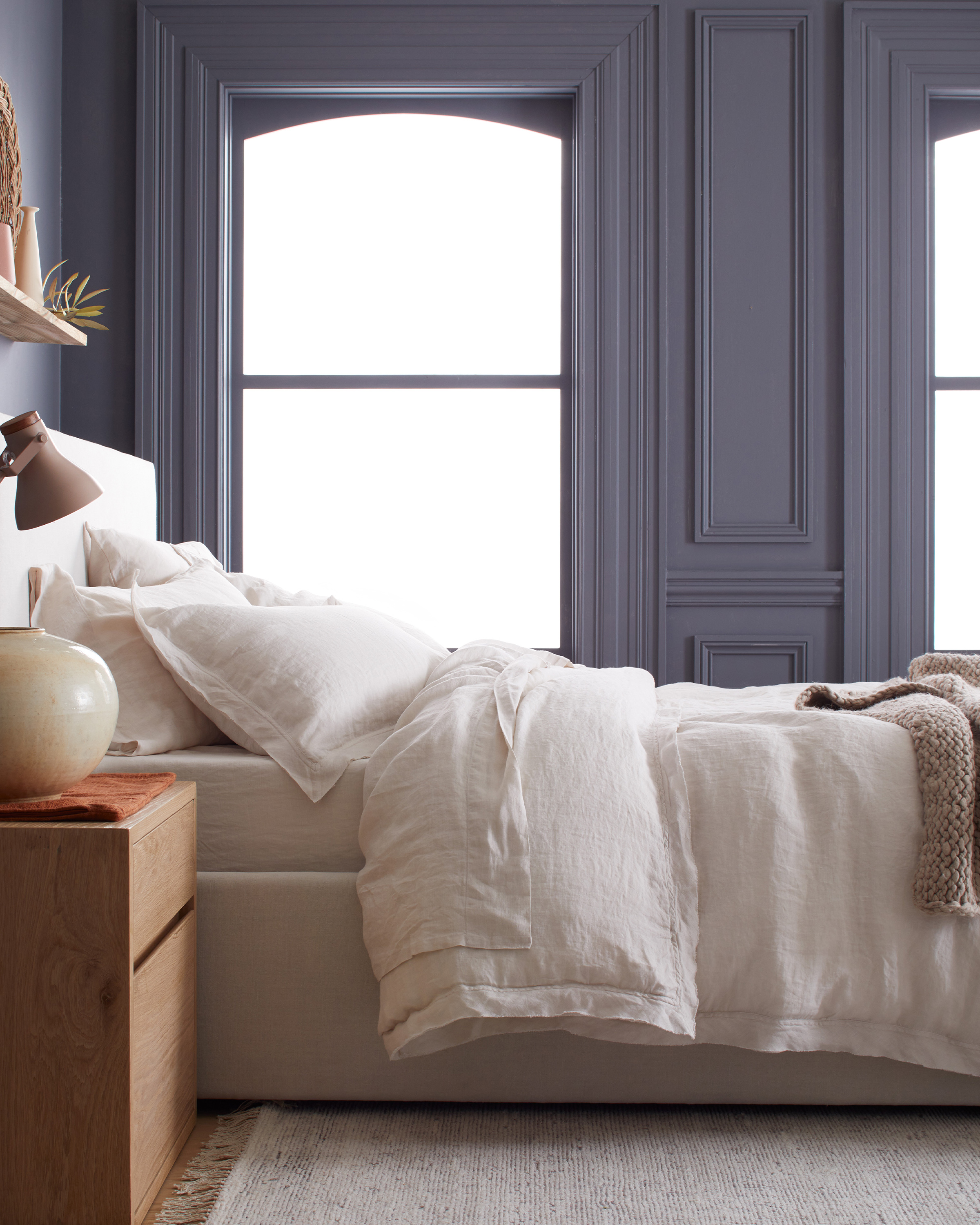 Sand European Linen Double Flange Duvet Cover