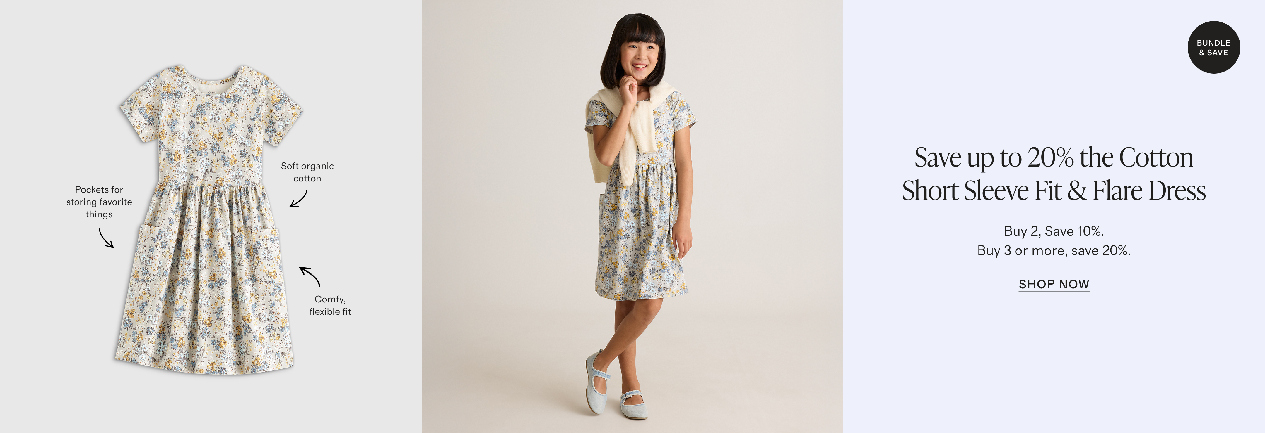 short sleeve fit & flare dresses banner - Desktop