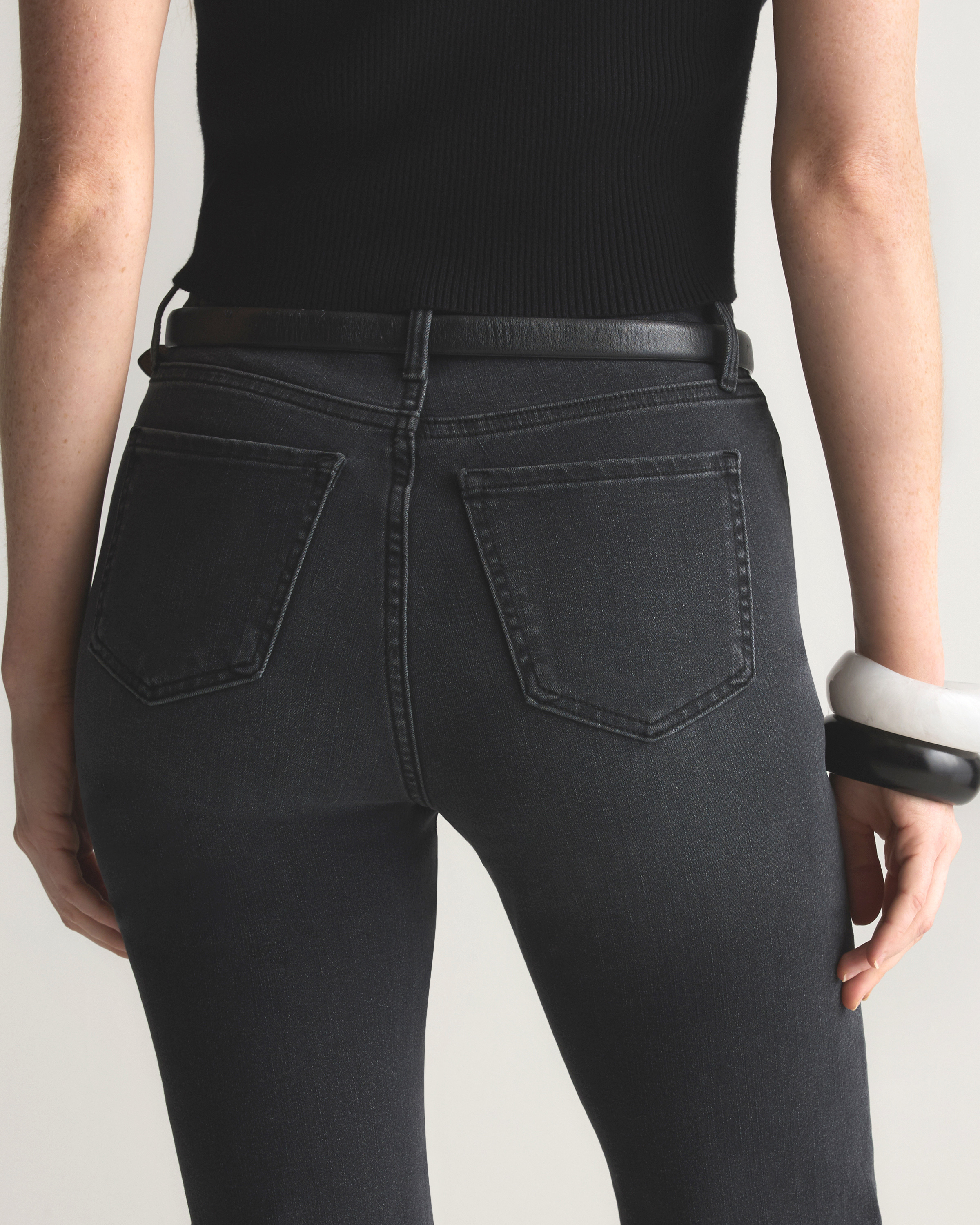 Jean Skinny Denim Co Taille 10 Jambe 30 Noir Délavé - Femme - Occasion Très Bon état