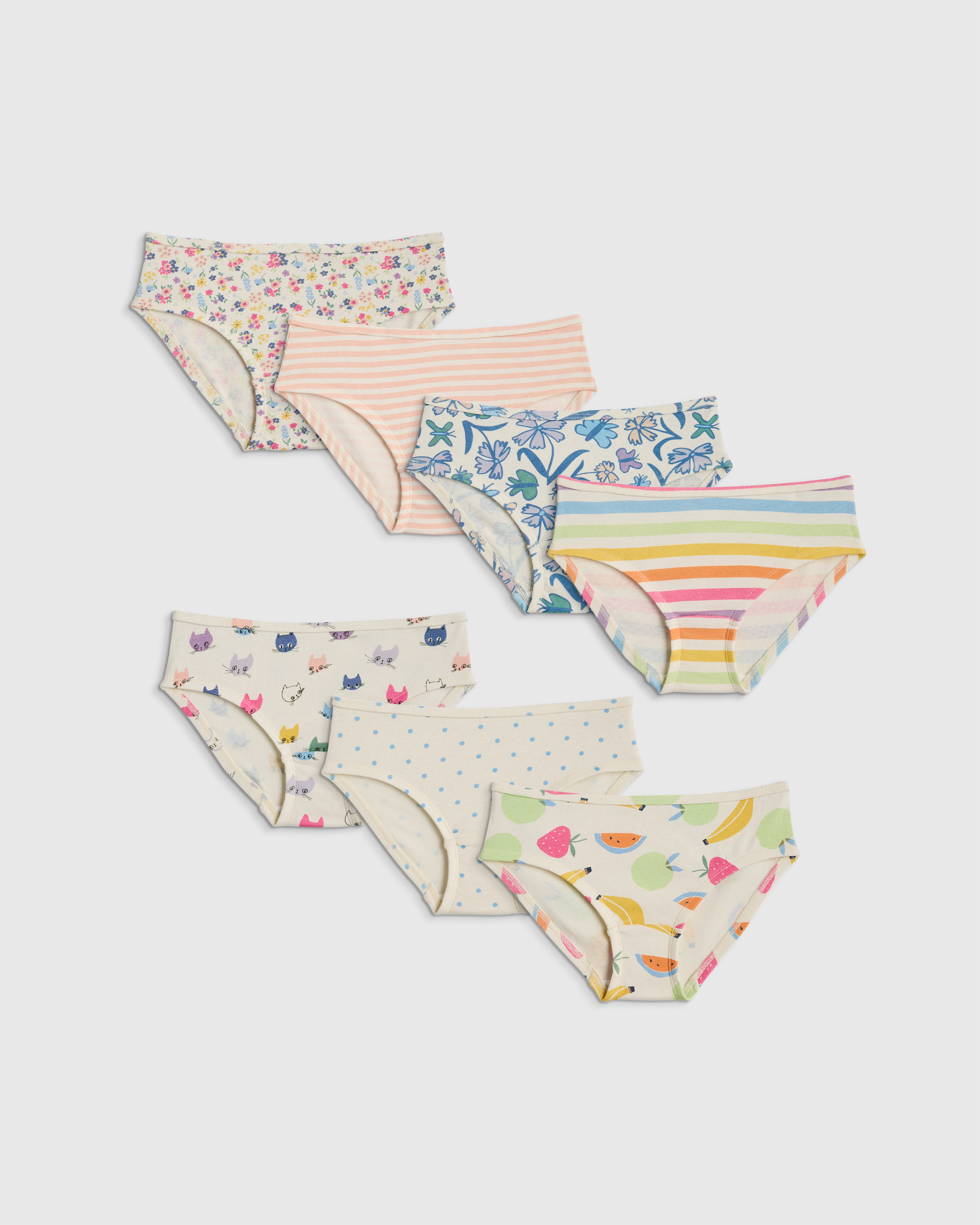 Girl Mix Prints Girls 100% Organic Cotton Hipster 7-pack 