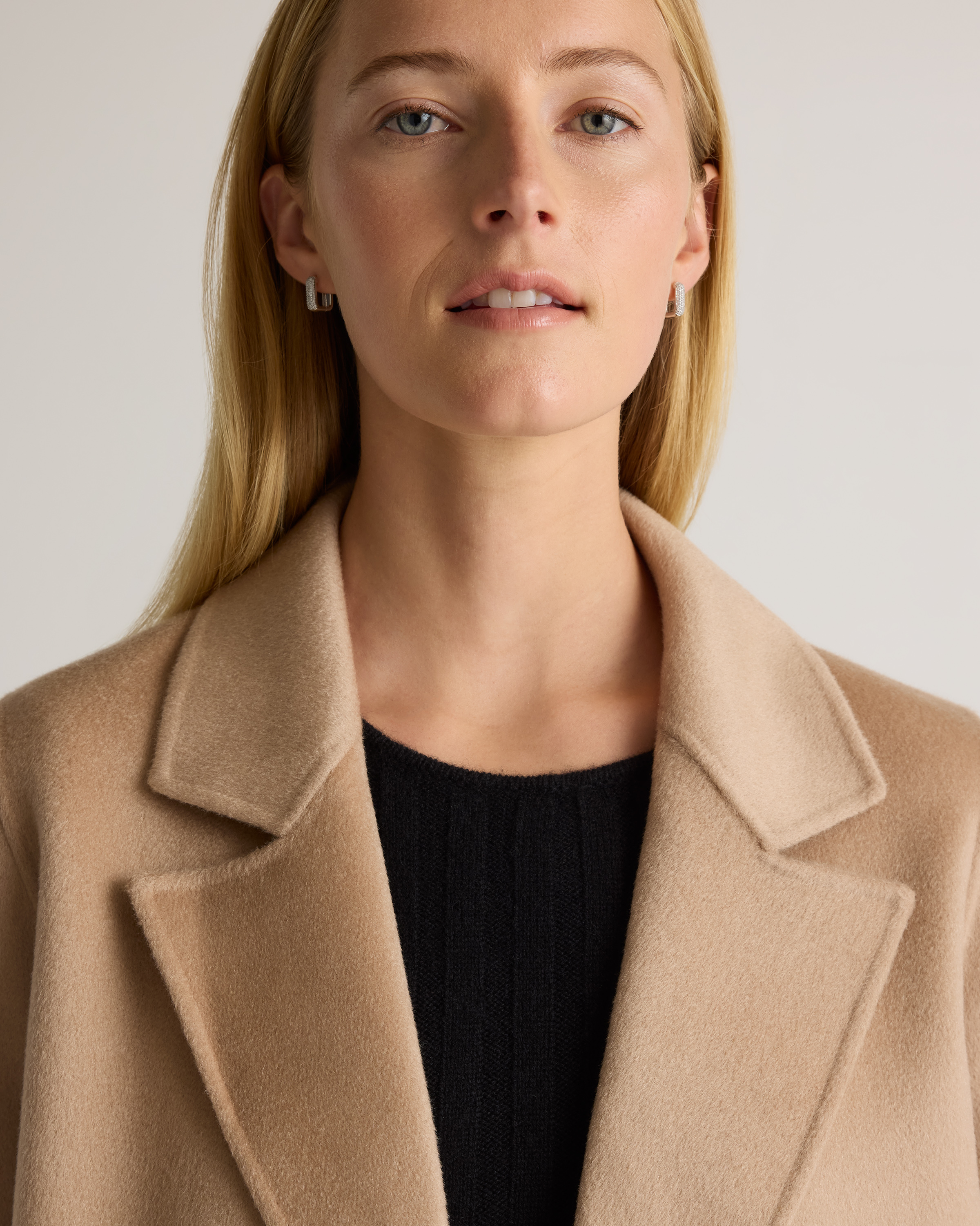 100% Mongolian Cashmere Double-Faced Open Blazer