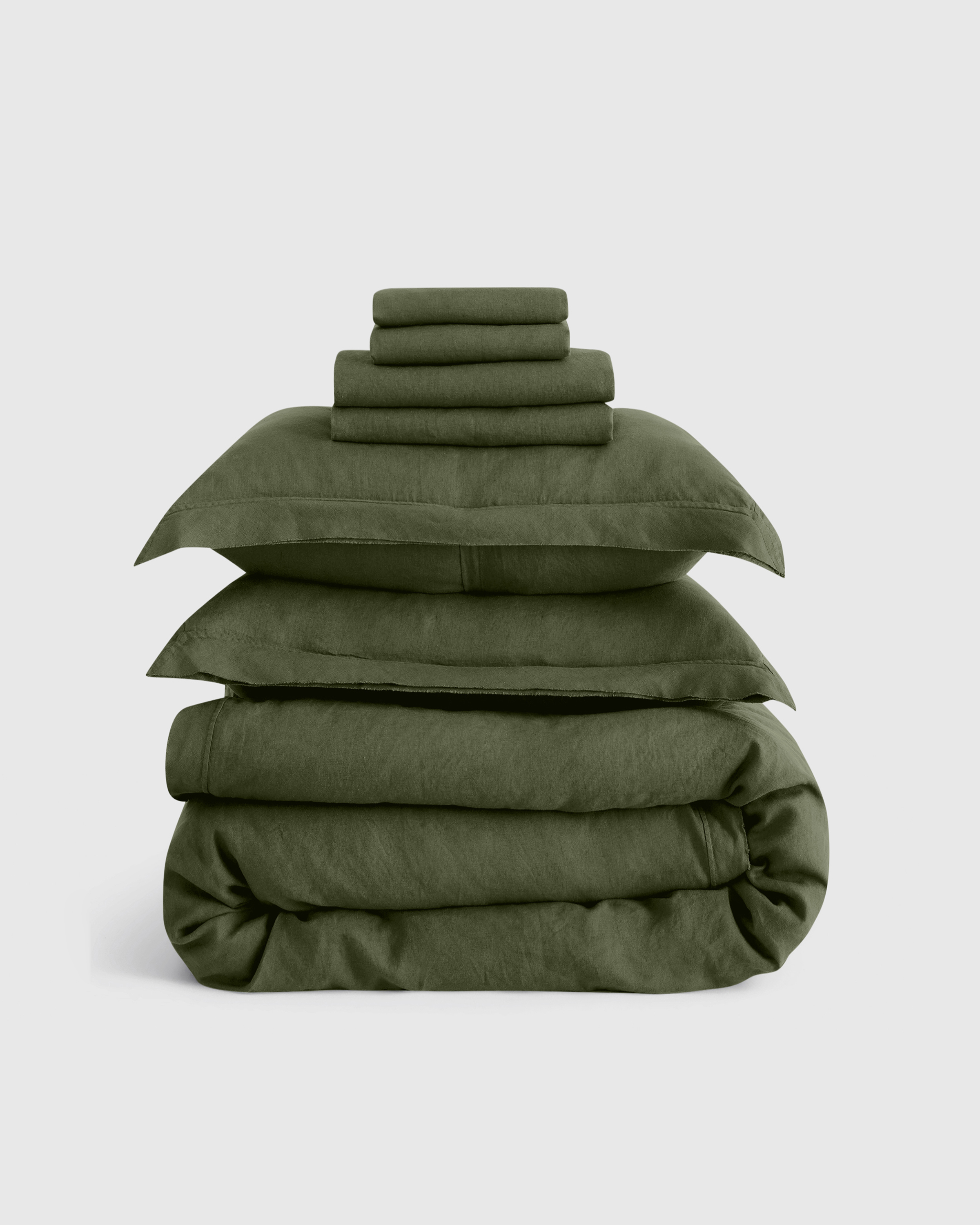 Pine European Linen Double Flange Deluxe Bedding Bundle