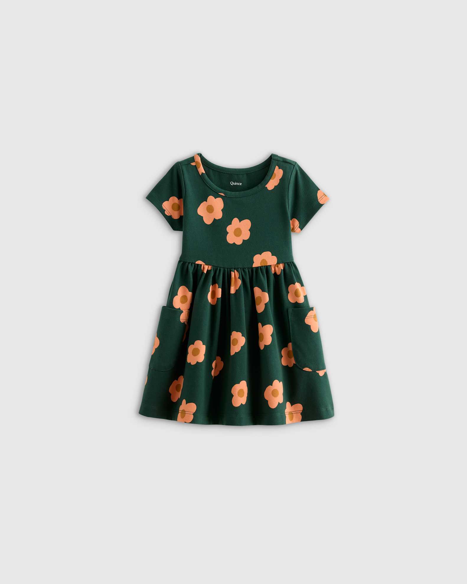 Fit and Flare Pocket Dress in Dancing Daisy, Size 18-24M, Organic Cotton by Quince - Baby Fit and Flare Pocket Dress in Dancing Daisy, Size 18-24M, Organic Cotton by Quince - Baby