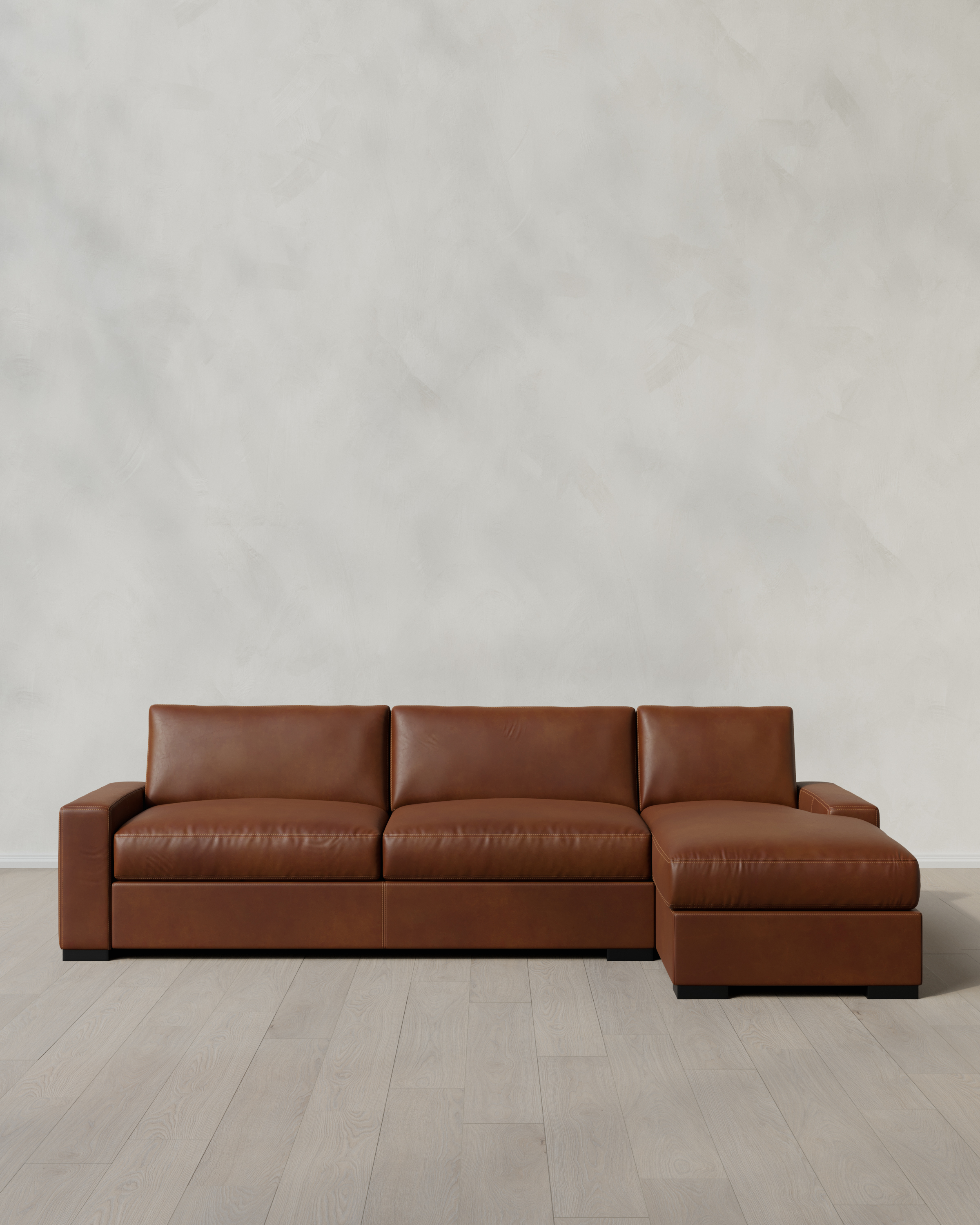 Espresso Stillman Chaise Sectional in Leather