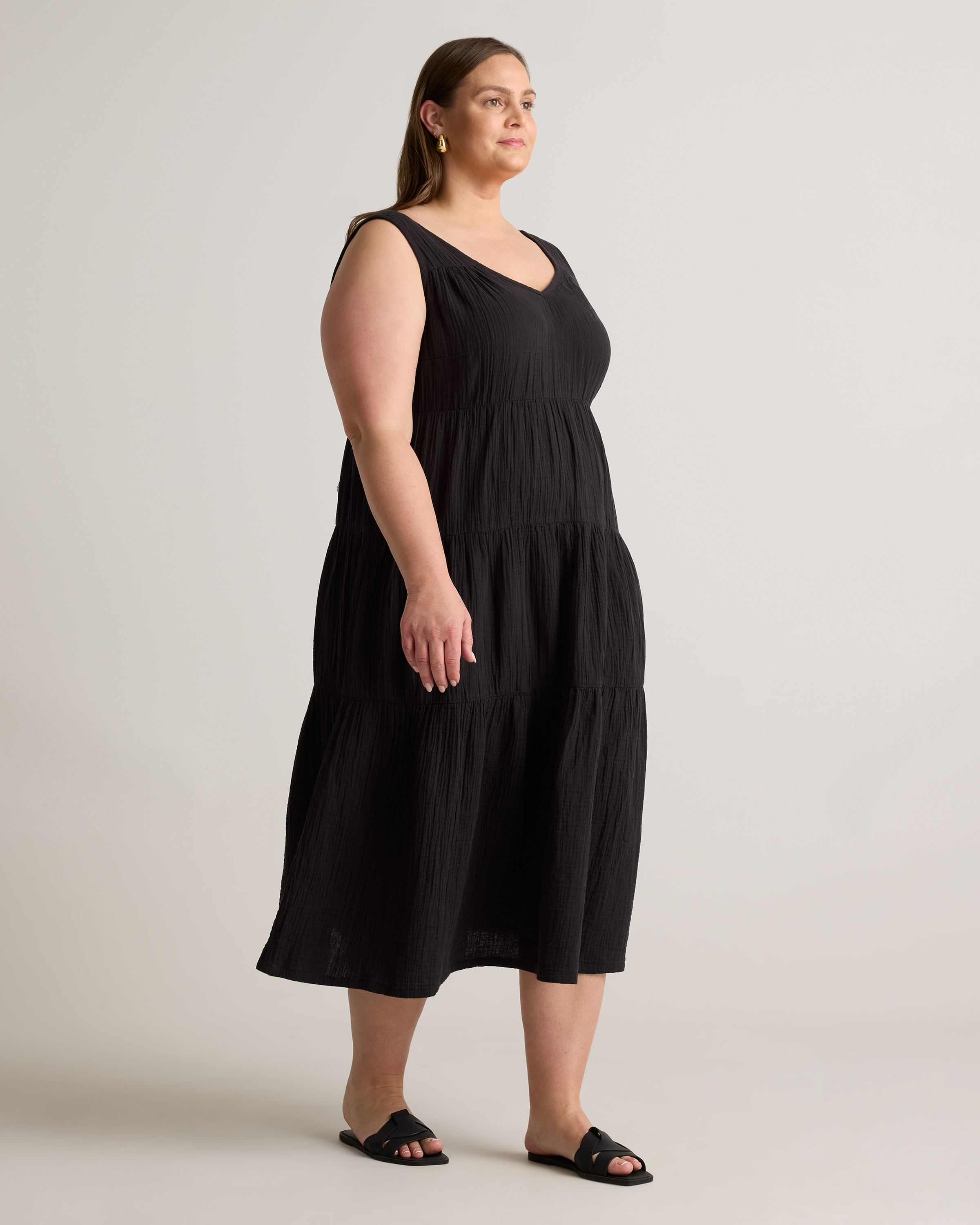 cotton striped maxi dress Ivory and Black Strapless VENDOR COLOR-BROWN Womens Miss Circle Mackenna Casual Mid-Calf Chiffon Evening Size:M (8-10)