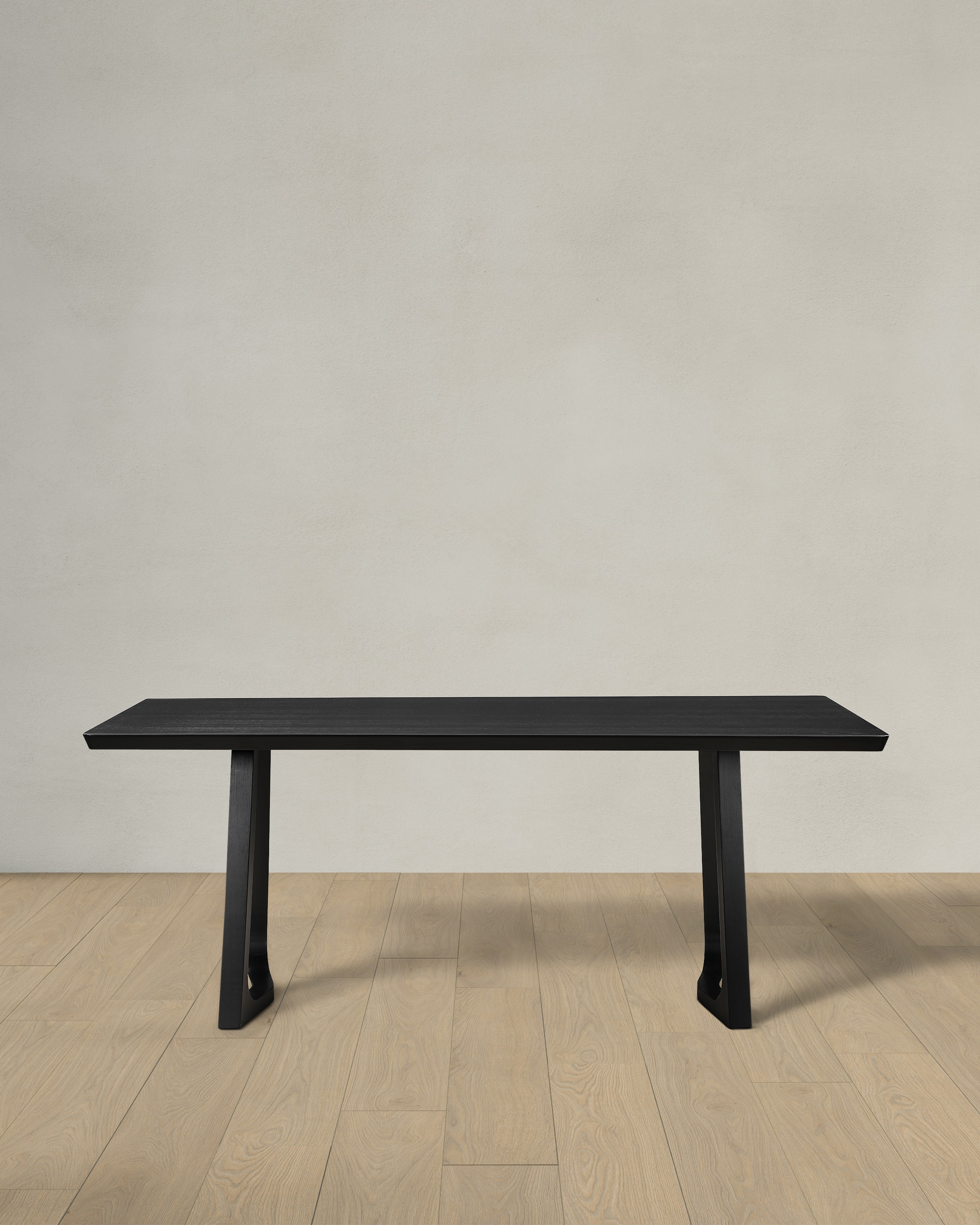 Black Ash Solid Wood Midcentury Dining Table