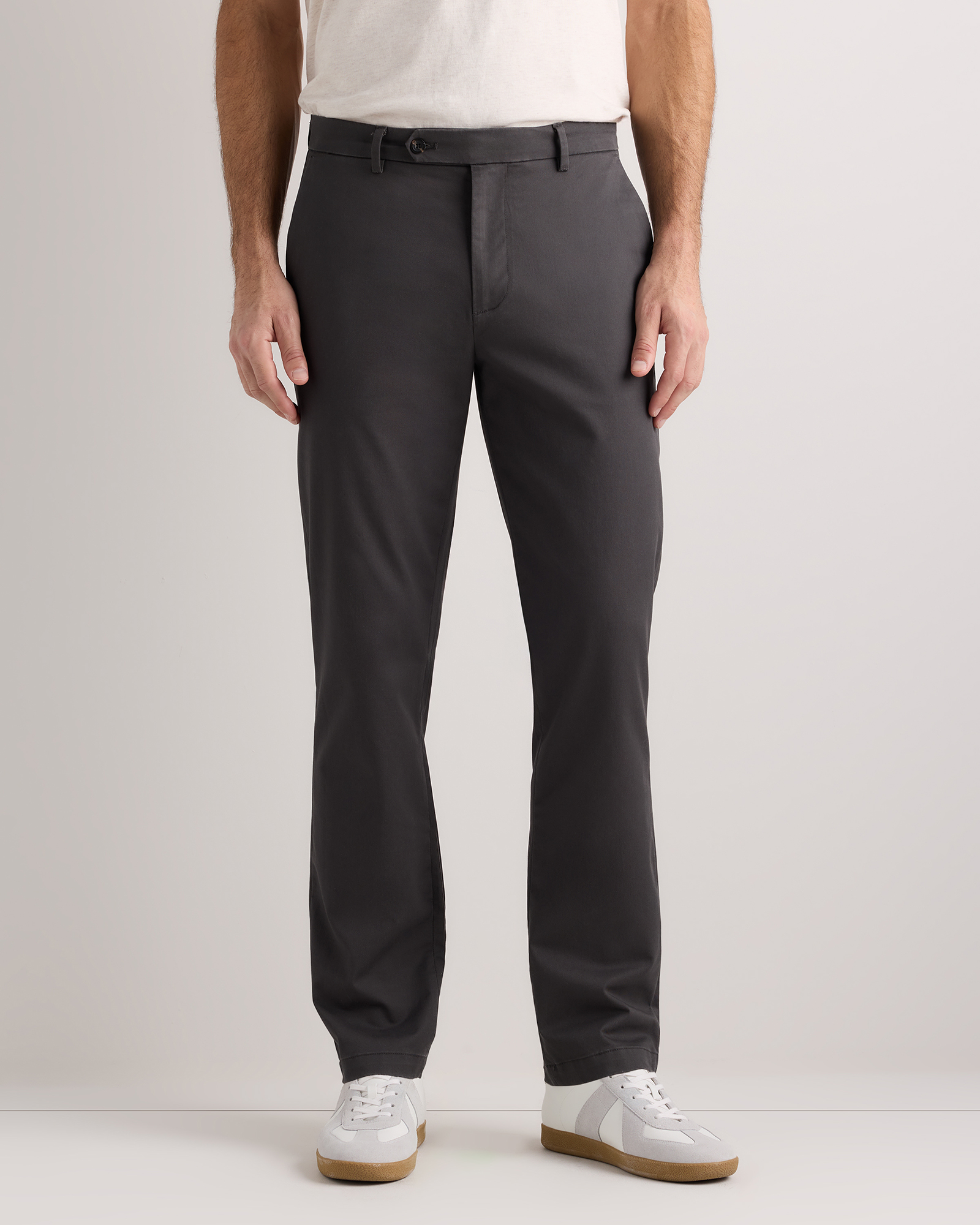 Dark Charcoal Organic Non-Iron Chino Pants - Straight