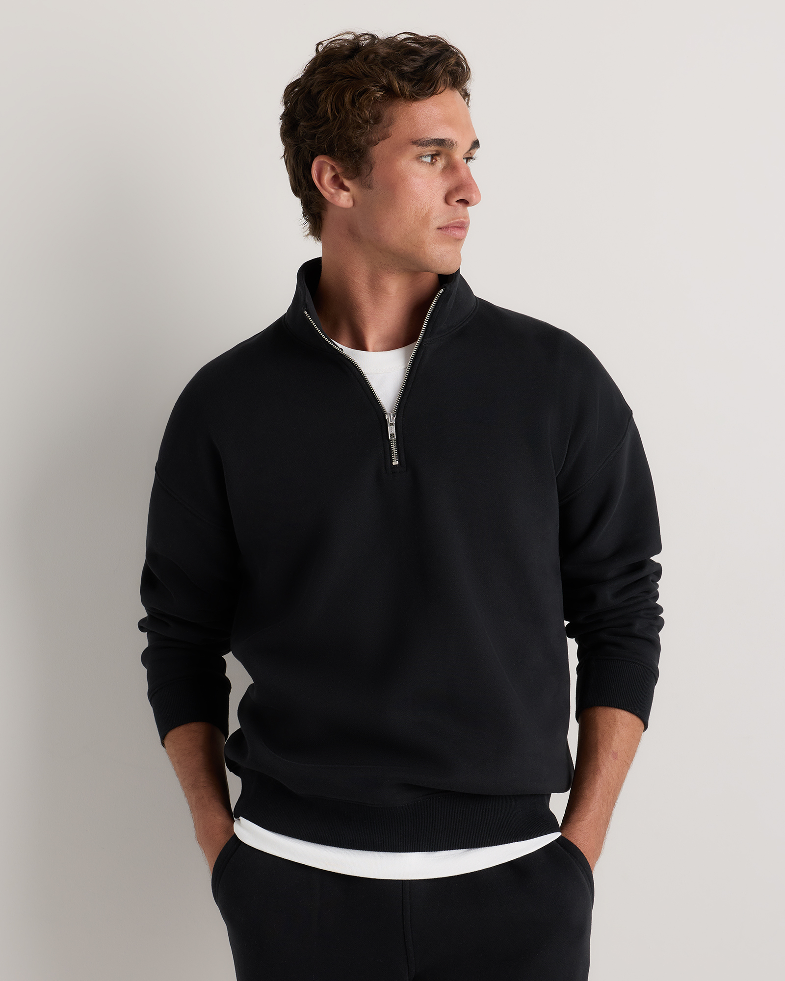 Black Everyday Fleece Quarter-Zip Sweatshirt