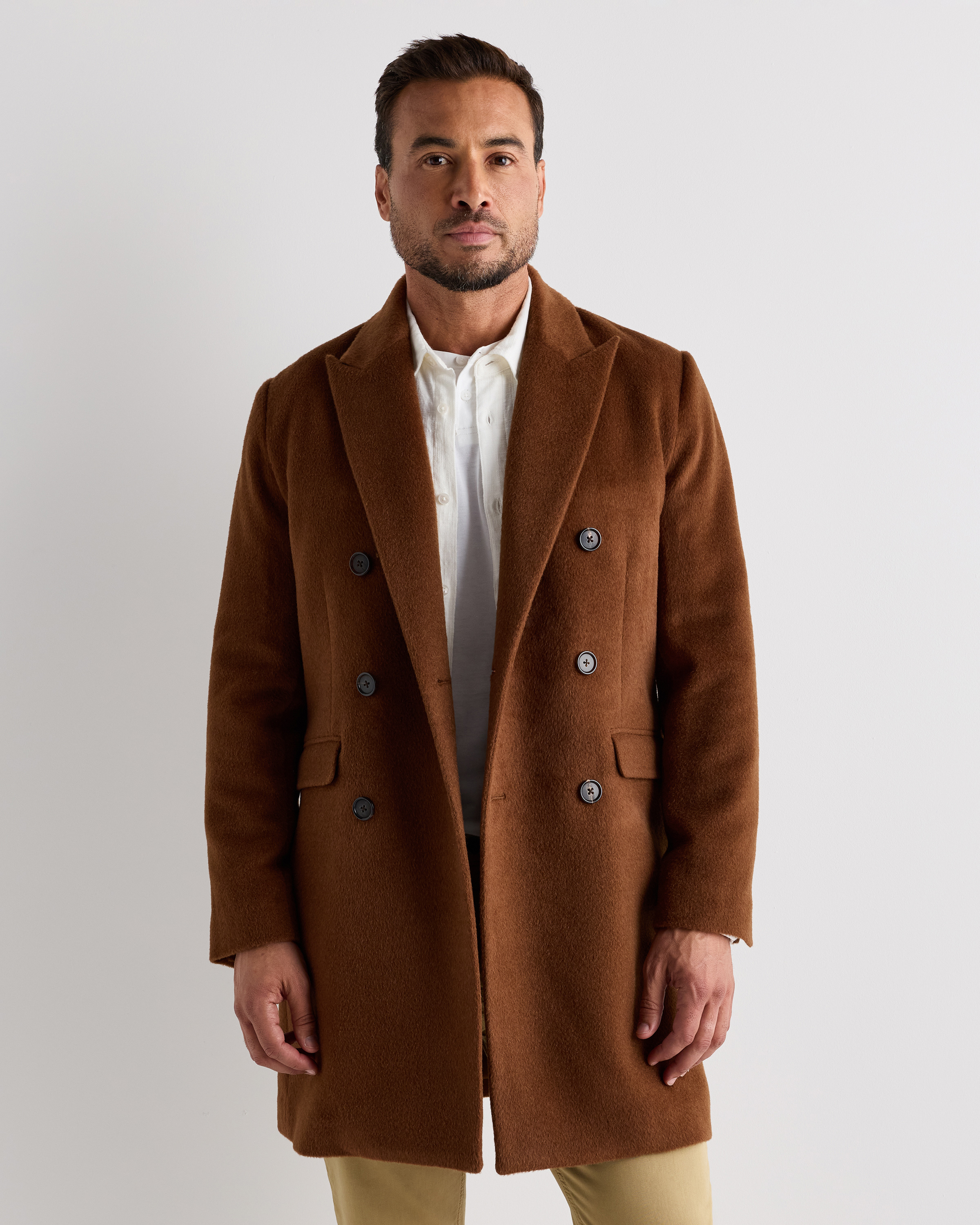 Vicuna Camel Hair Double-Breasted Overcoat