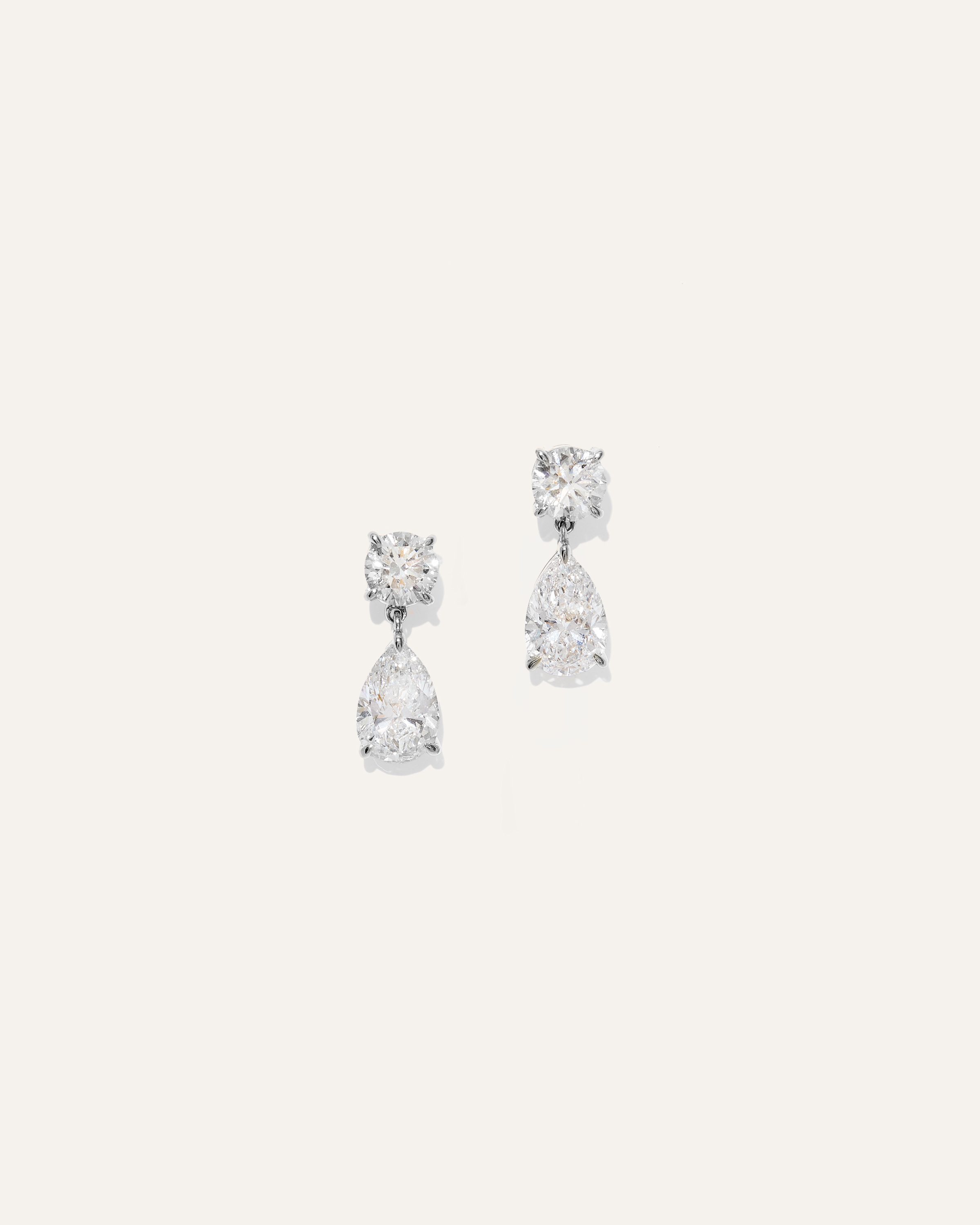 Quince Women's 14k Gold Lab Grown Diamond Round & Pear Drop Earrings In White Gold