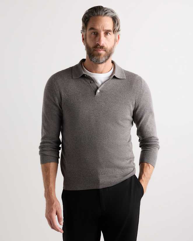 Mongolian Cashmere Henley Sweater