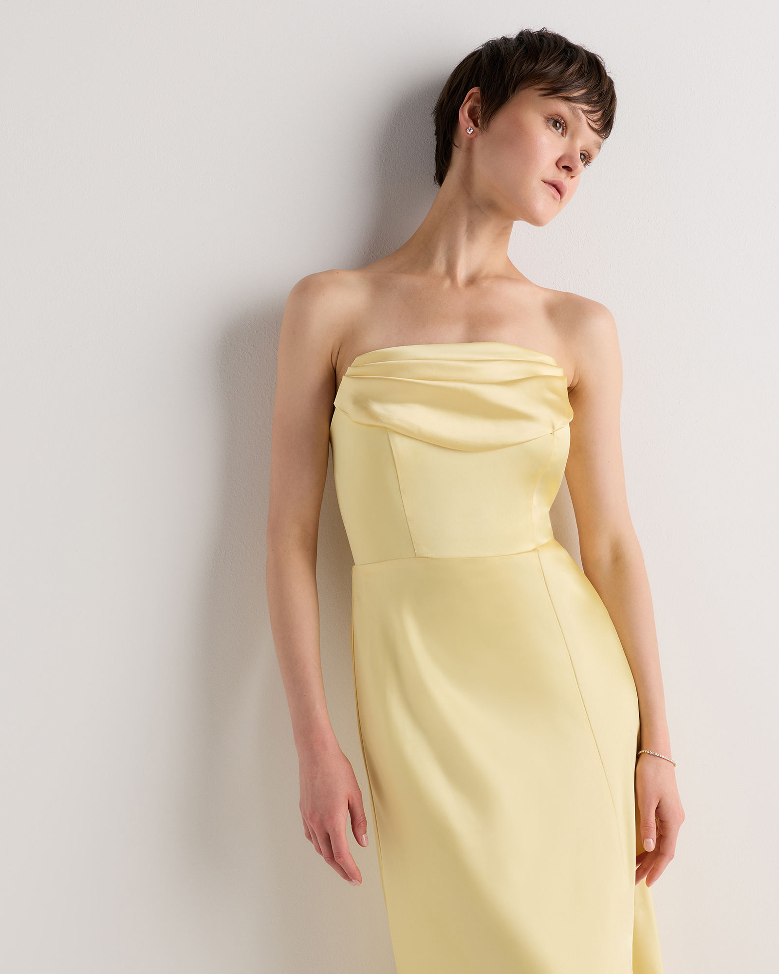 pastel yellow dress near me T713 Pale Yellow  Amoris