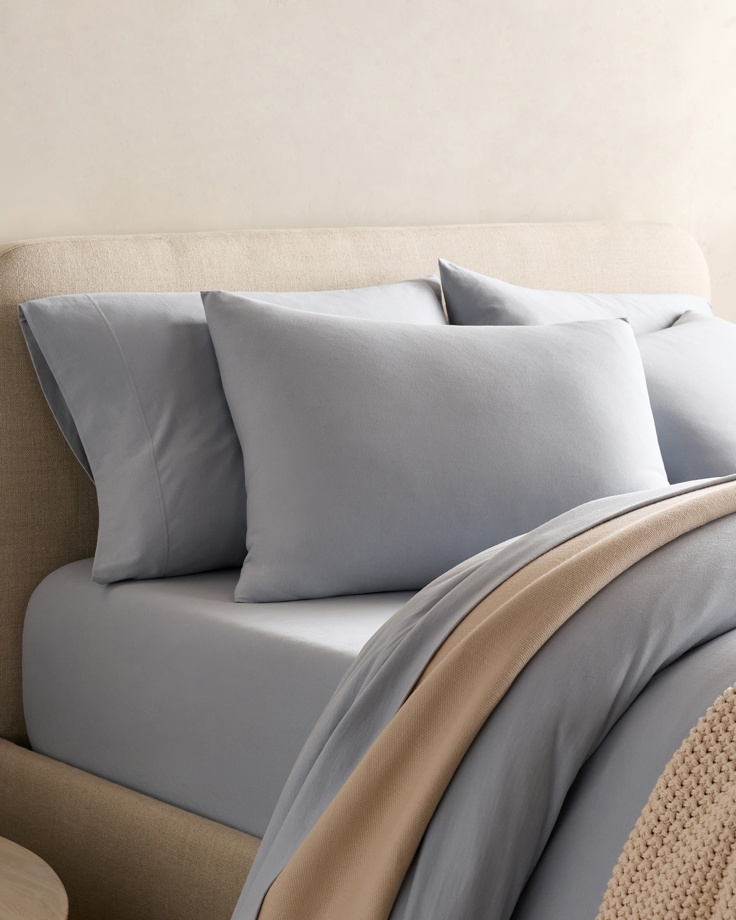 Light Blue Organic Jersey Sham Set