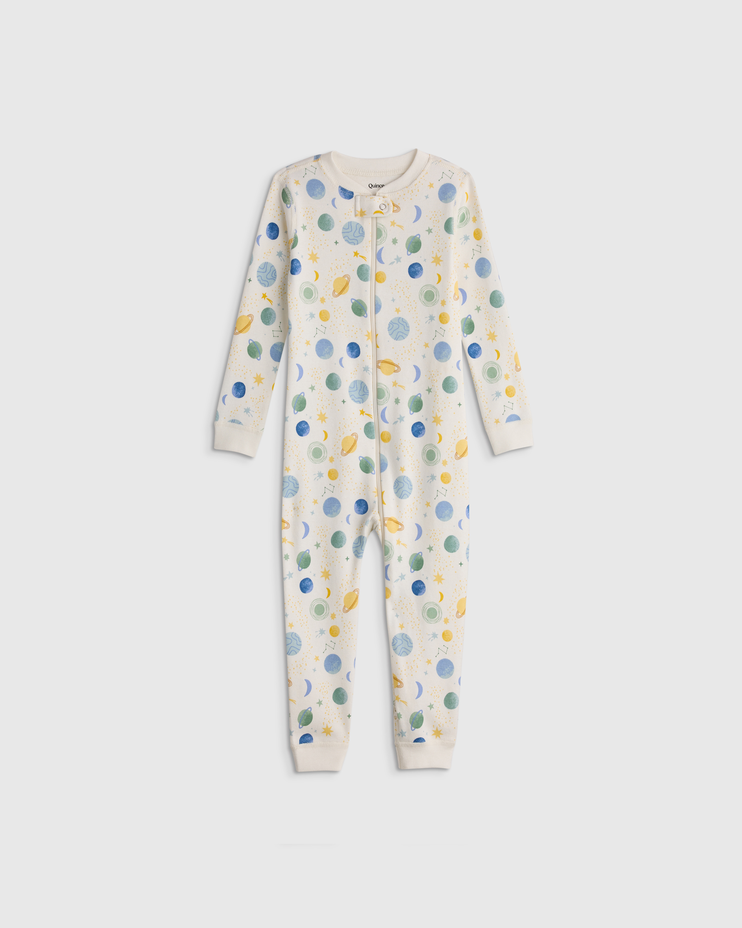 Celestial Dreams Cream 100% Organic Cotton One Piece Pajama 