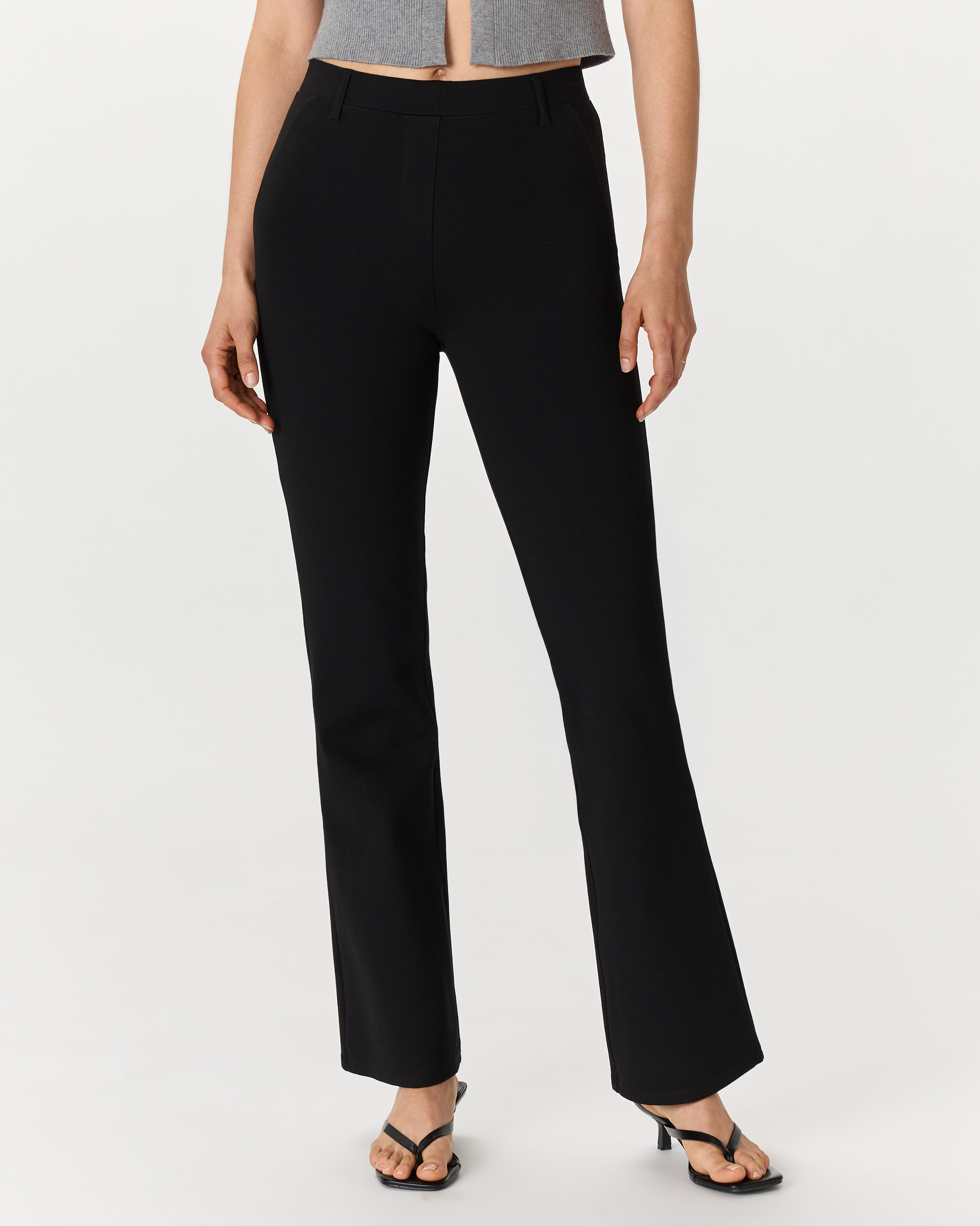 Ultra-Stretch Ponte Bootcut Pants in Black