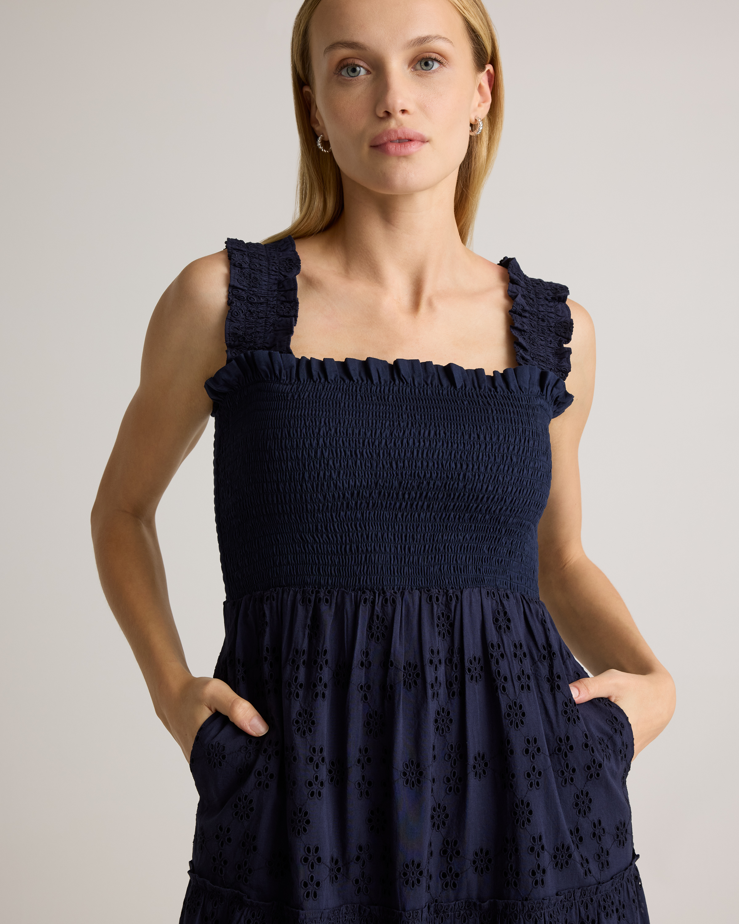 knee length dresses for ladies Joyfolie Women's Mia Maxi Boho Dress in Navy Bird Print, Small