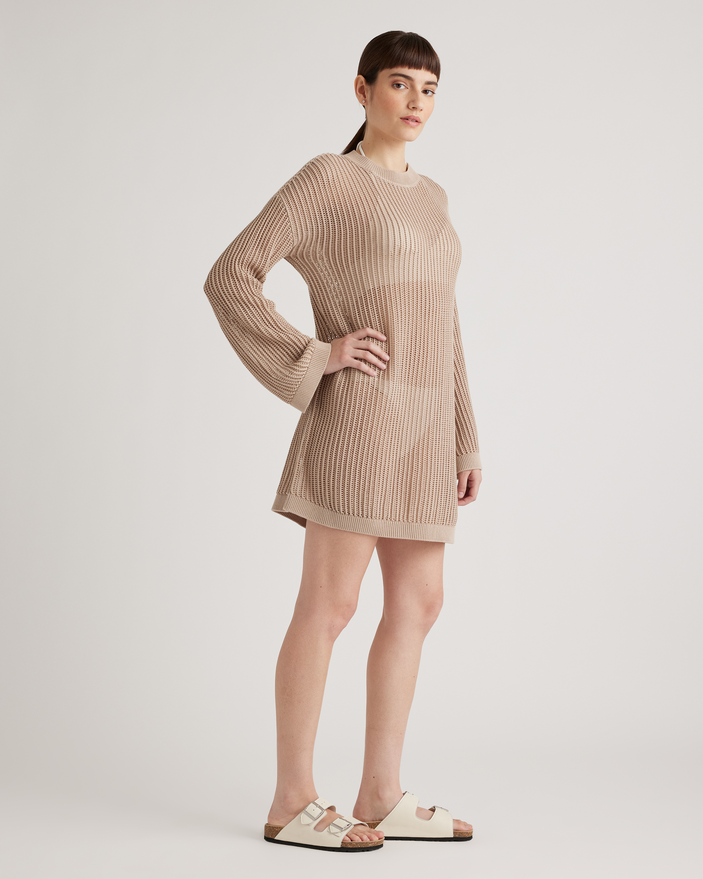 【yo BIOTOP】open sleeve cotton mini dress BIOTOP(ビオトープ) / 【yo BIOTOP】open sleeve cotton mini