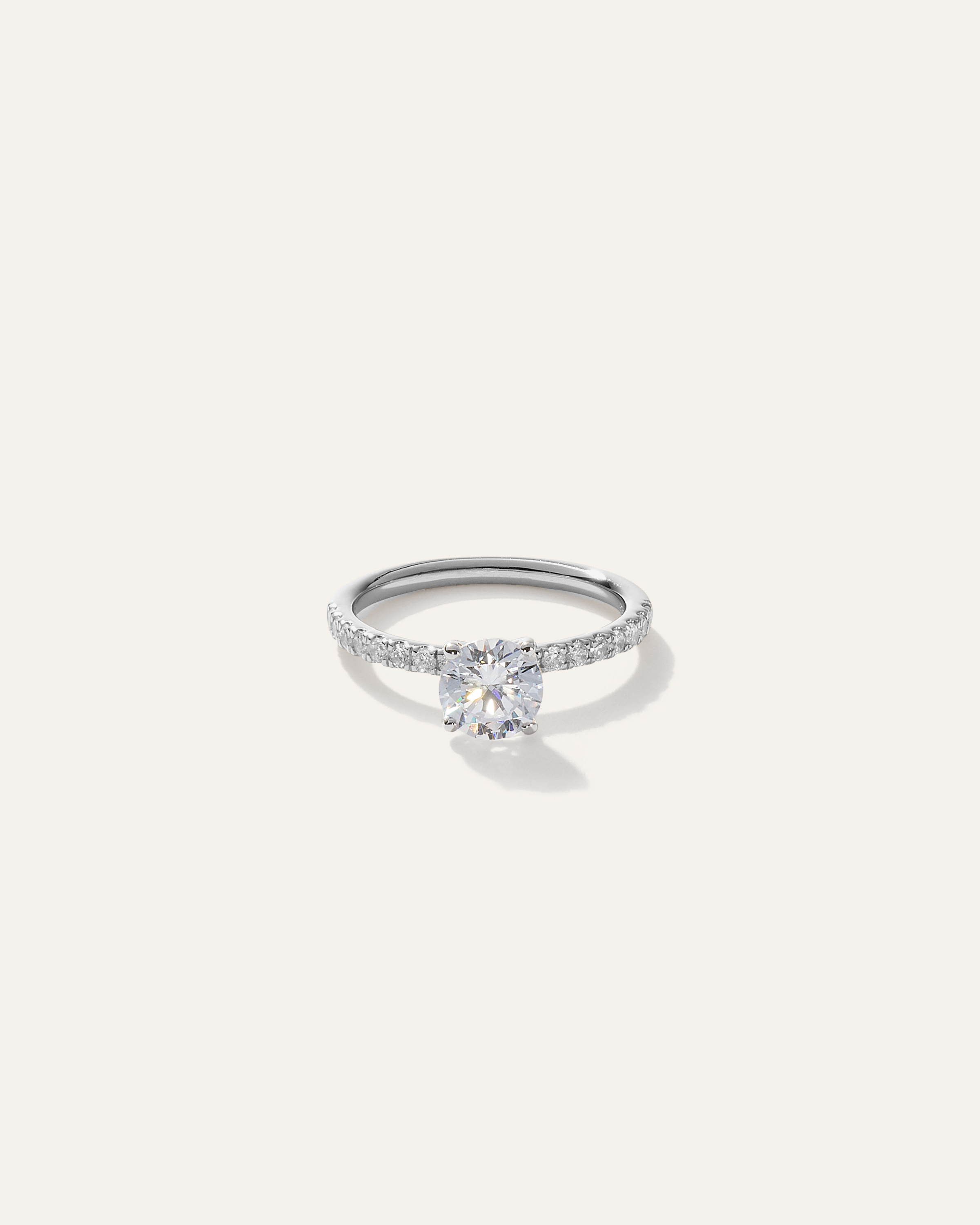Quince Women's Lab Grown Diamond Round Petite Pave Engagement Ring In Platinum