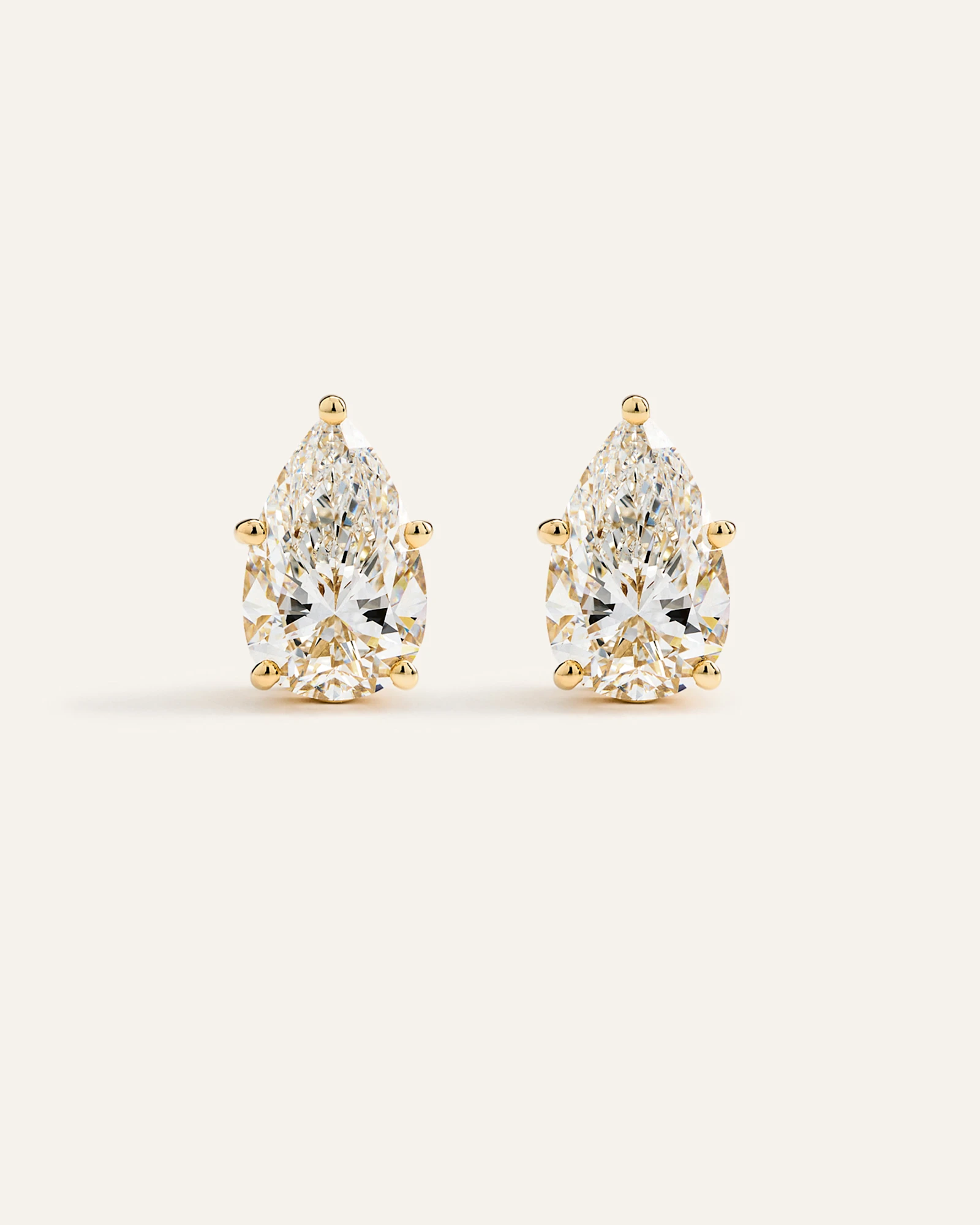 14K Gold Lab Grown Diamond Luxe Pear Studs - 10ctw