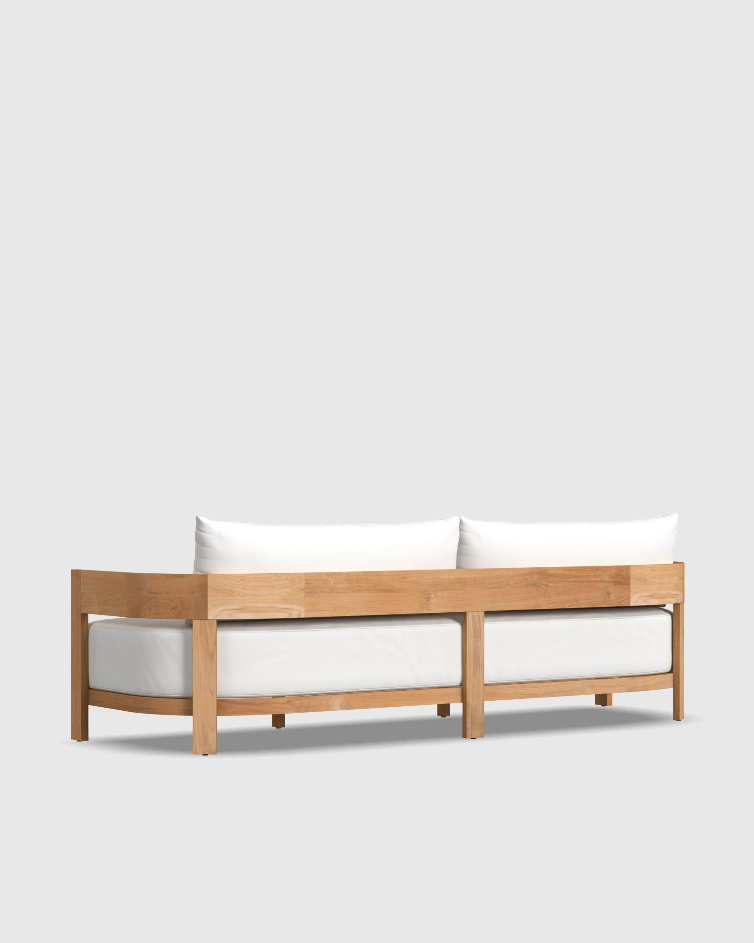 Curved Solid Teak Outdoor Sofa - Thumbnail 4